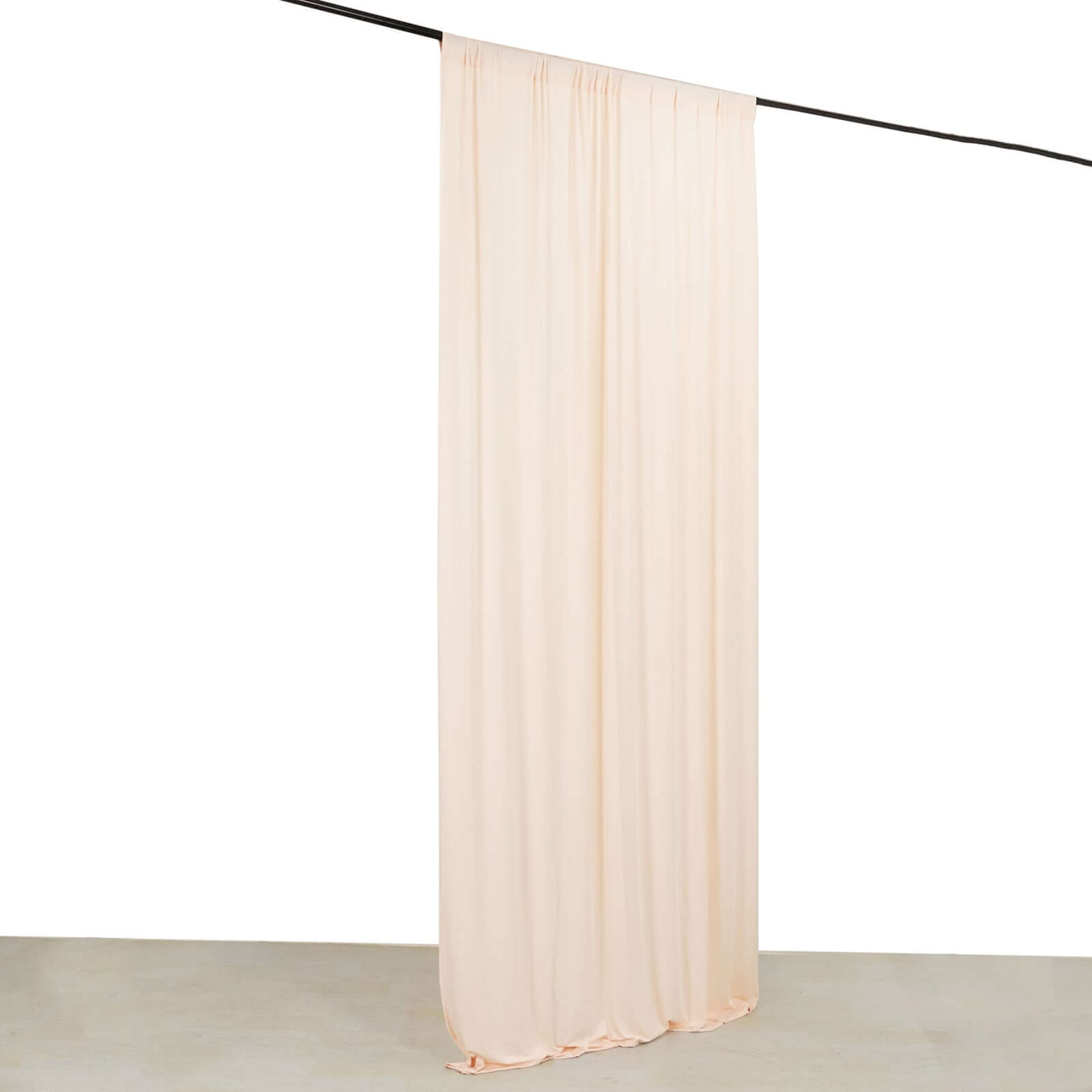 Blush 4-Way Stretch Spandex Event Curtain Drapes, Wrinkle Free Backdrop Event Panel with Rod Pockets - 5ftx10ft