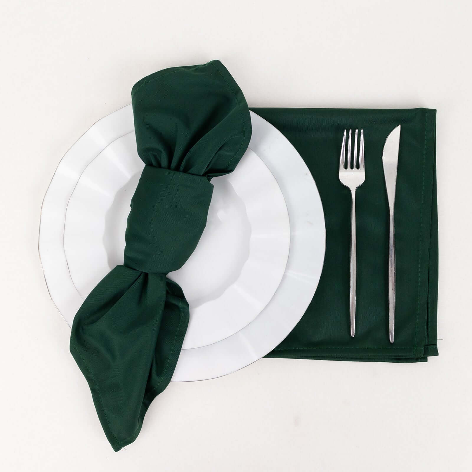 5 Pack Premium Scuba 20x20 Napkins Hunter Emerald Green - Durable & Reusable Dinner Napkins