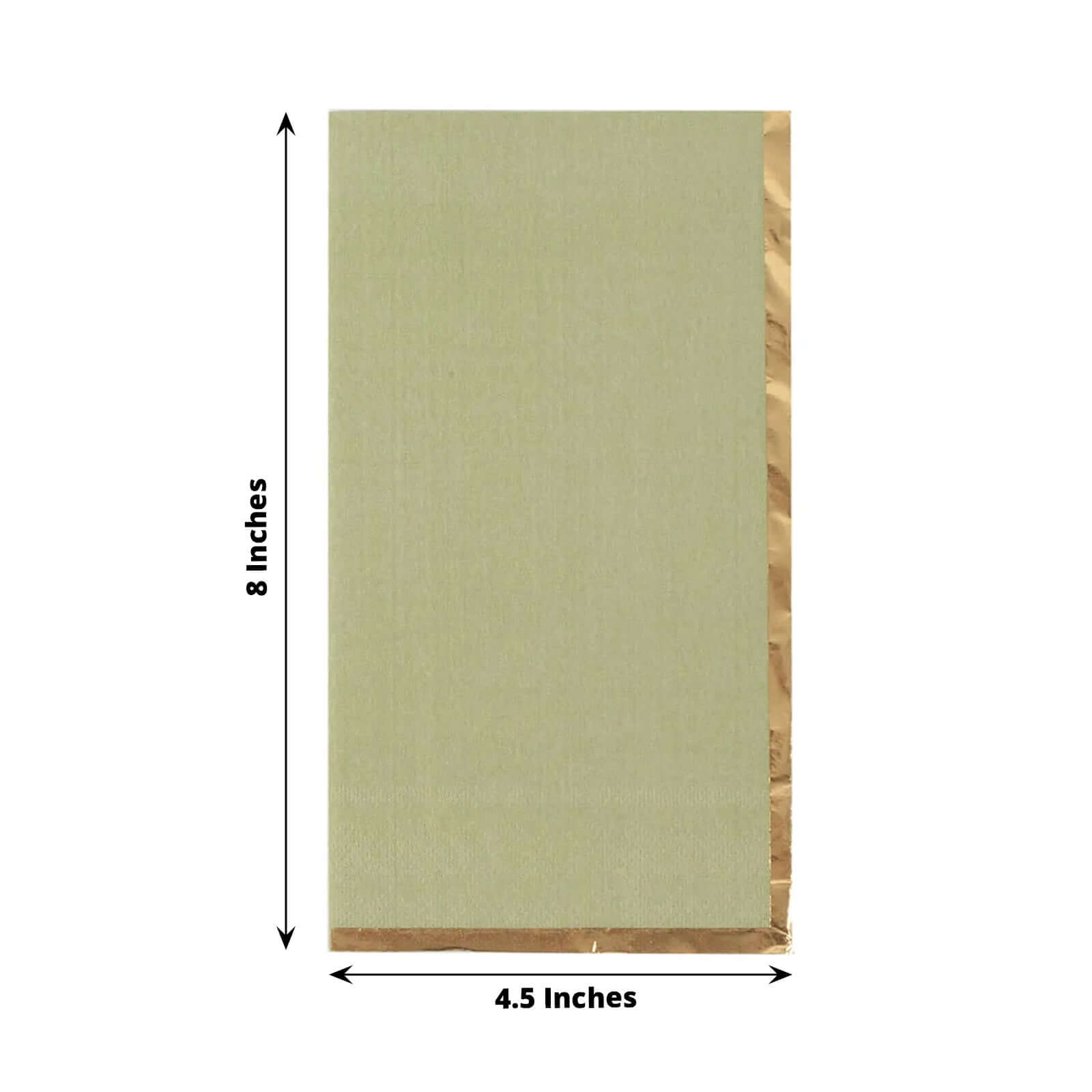 50-Pack Paper Dinner Napkins Sage Green with Gold Foil Edge 2 Ply - Stylish Disposable Napkins