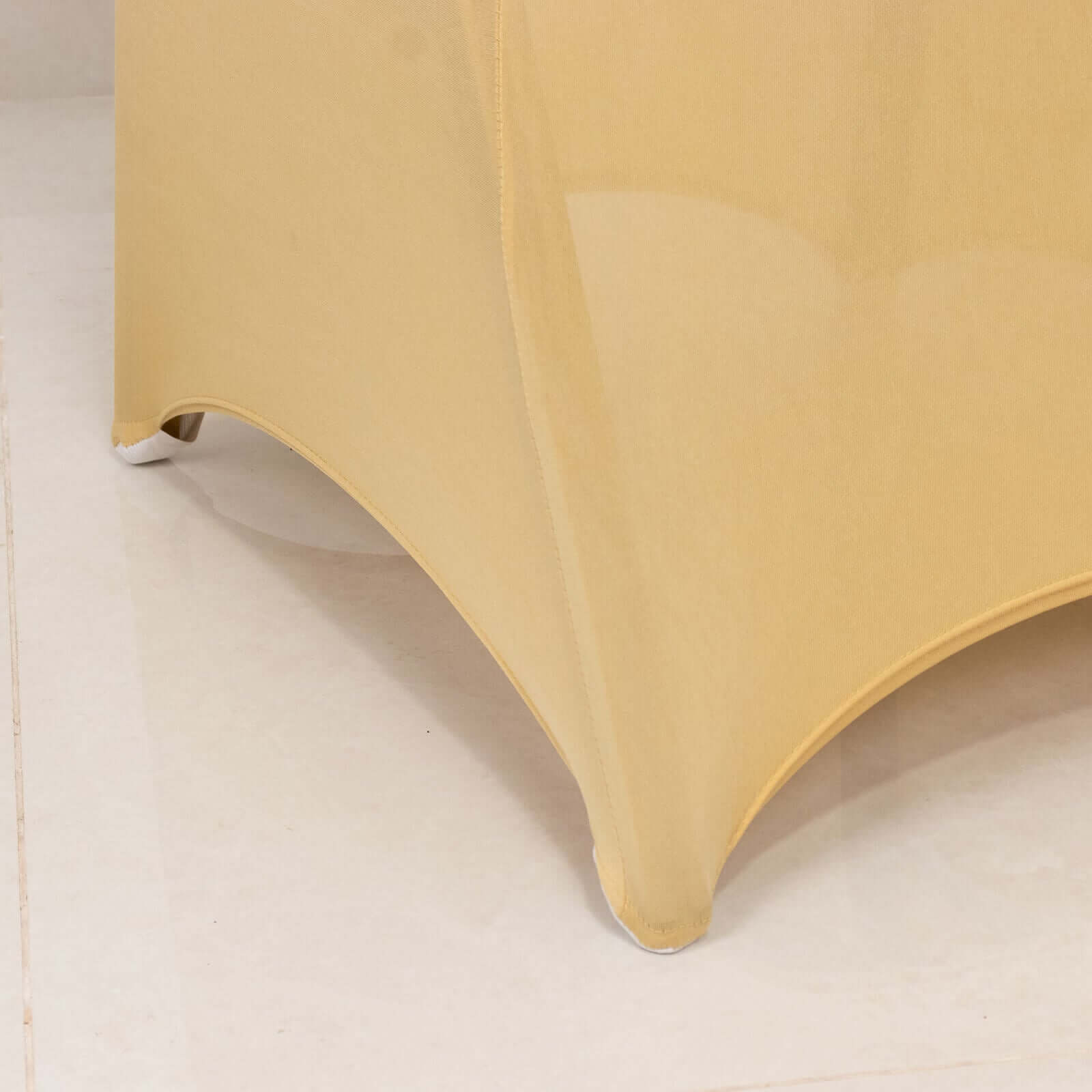 Spandex Chair Cover with Champagne Rhinestone Buckled Sash Band Blush - Stretch Fitted Slipcover