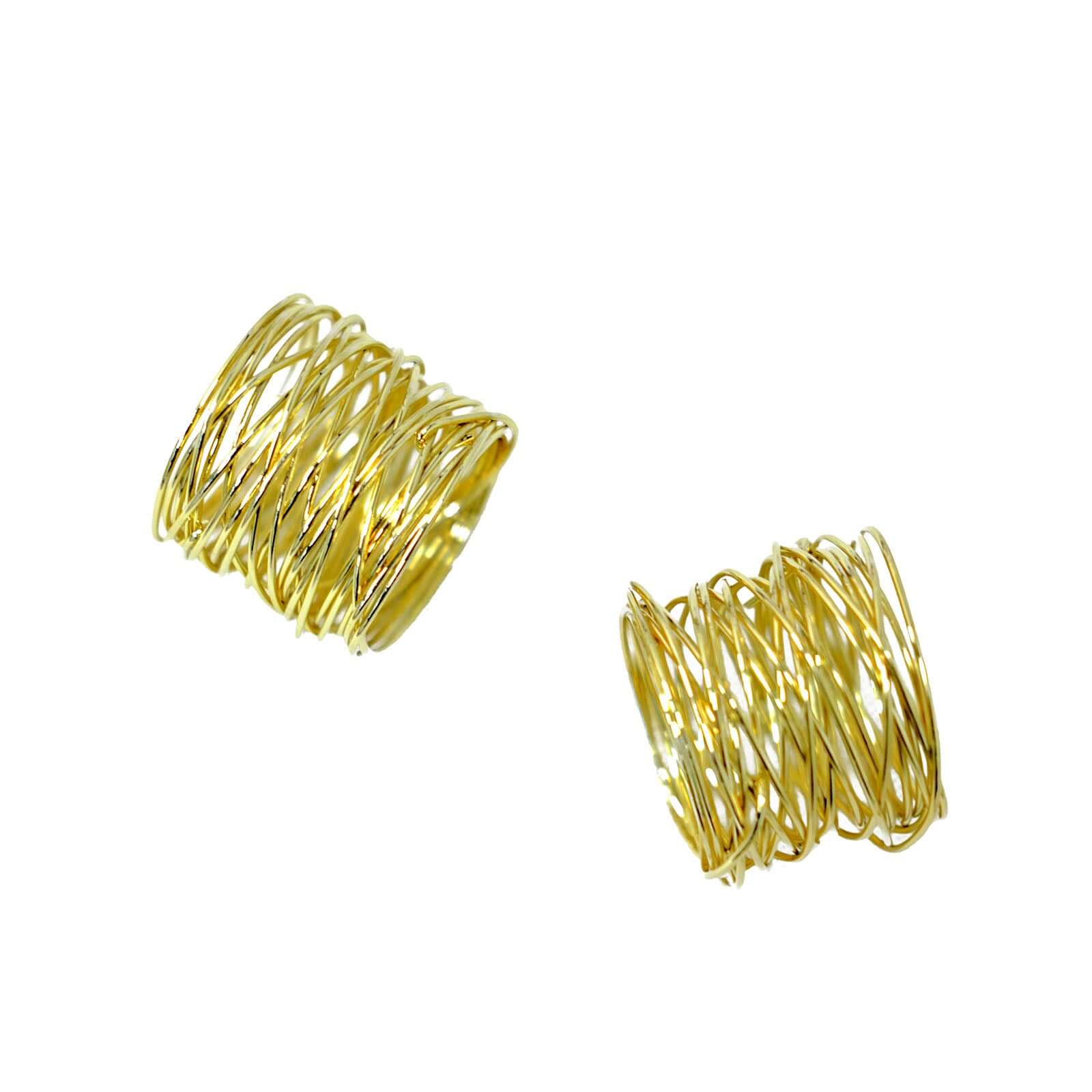 4 Pack Shiny Gold Metal Wire Paper or Cloth Linen Napkin Rings