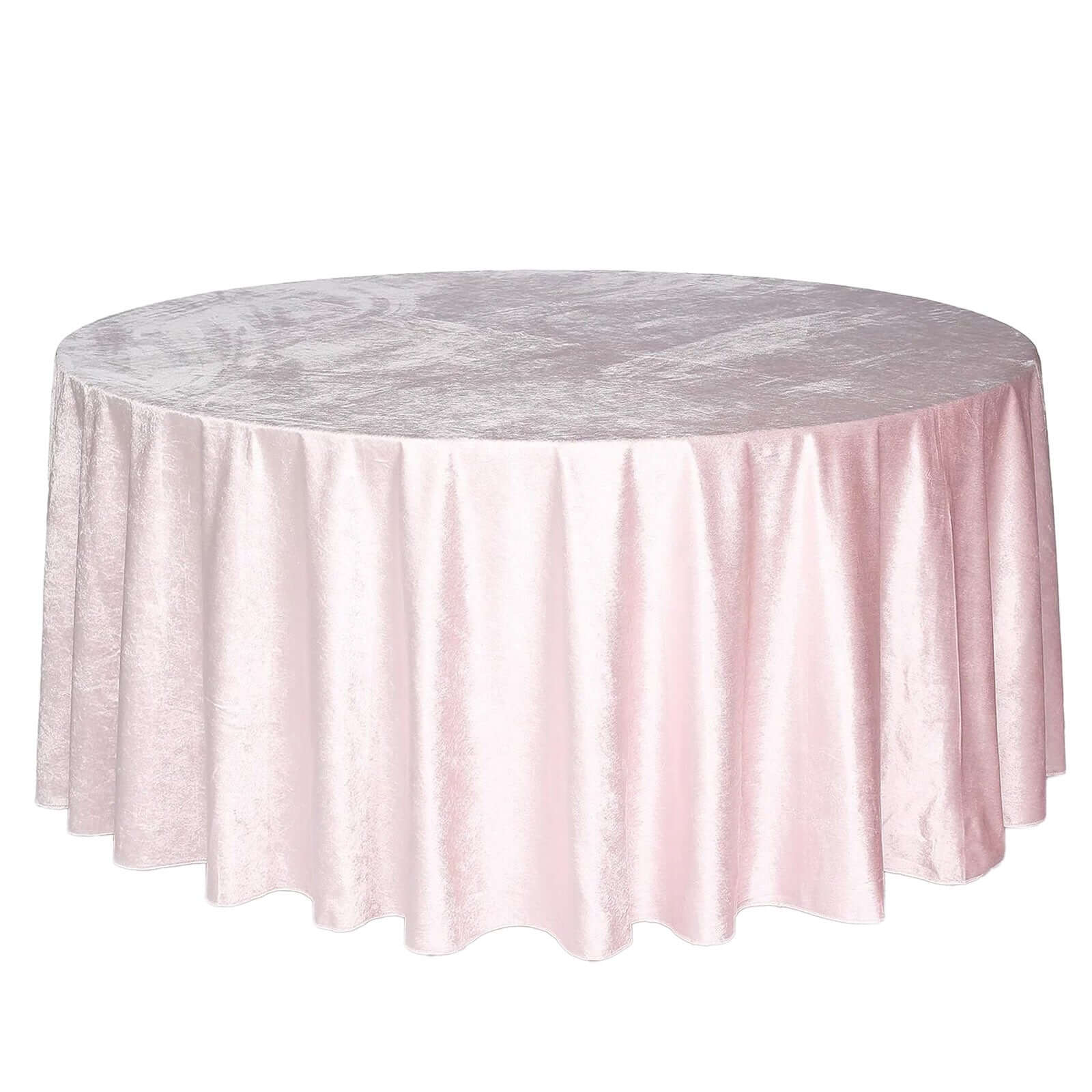 Premium Velvet 120 Round Tablecloth Blush - Reusable Soft & Seamless Table Cover