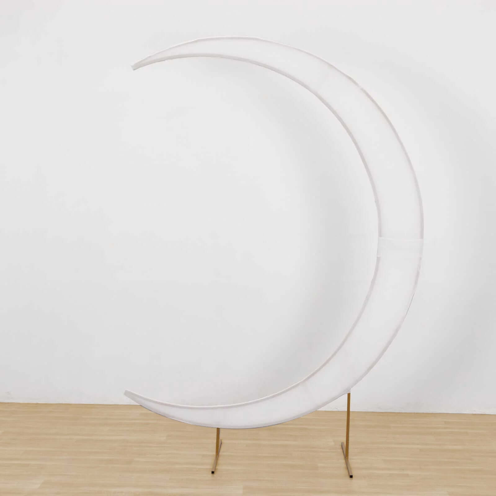 7.5ft White Spandex Crescent Moon Wedding Arch Cover, Custom Fitted Chiara Backdrop Stand Cover