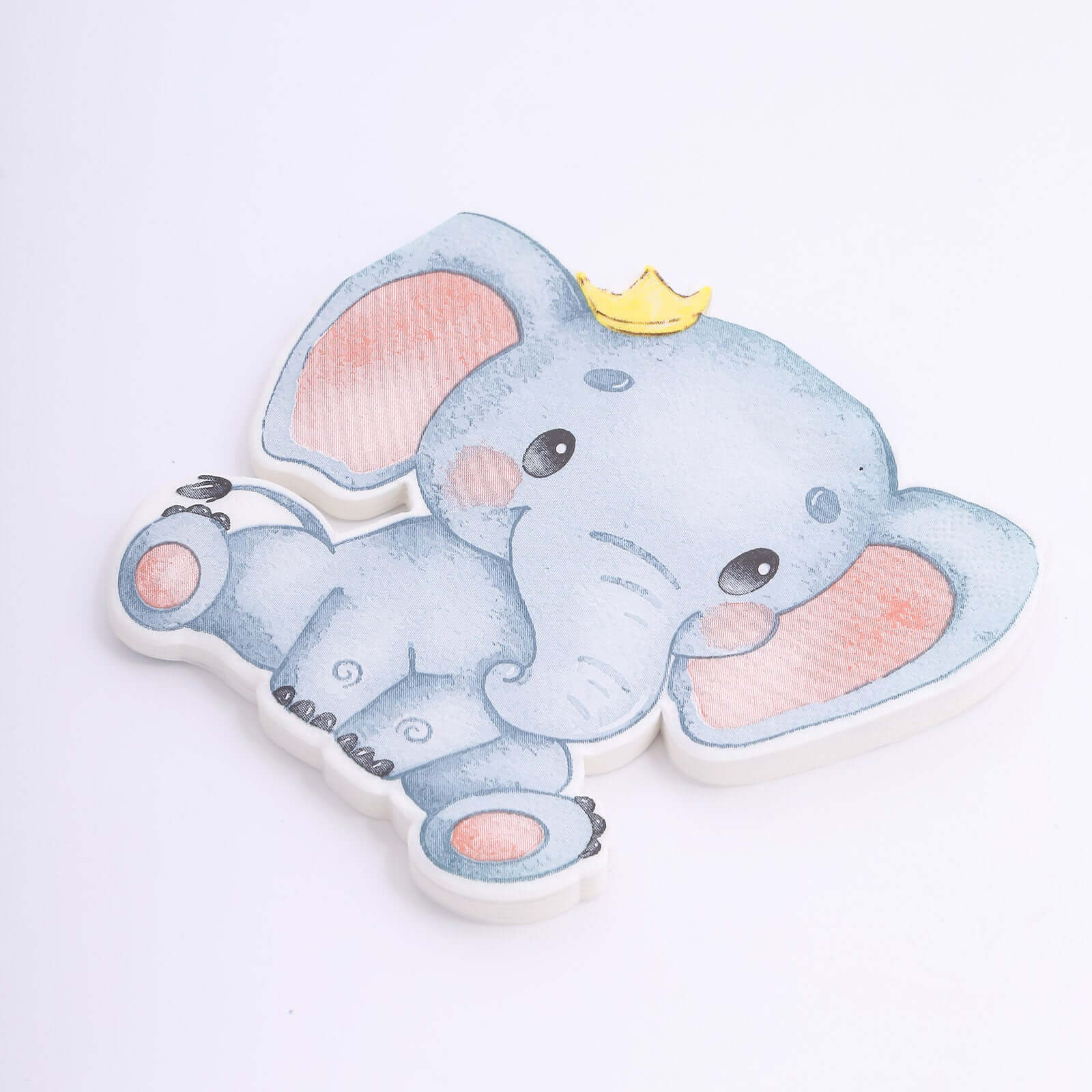 20-Pack Paper Beverage Napkins with Elephant Shape - Disposable Baby Shower Cocktail Napkins