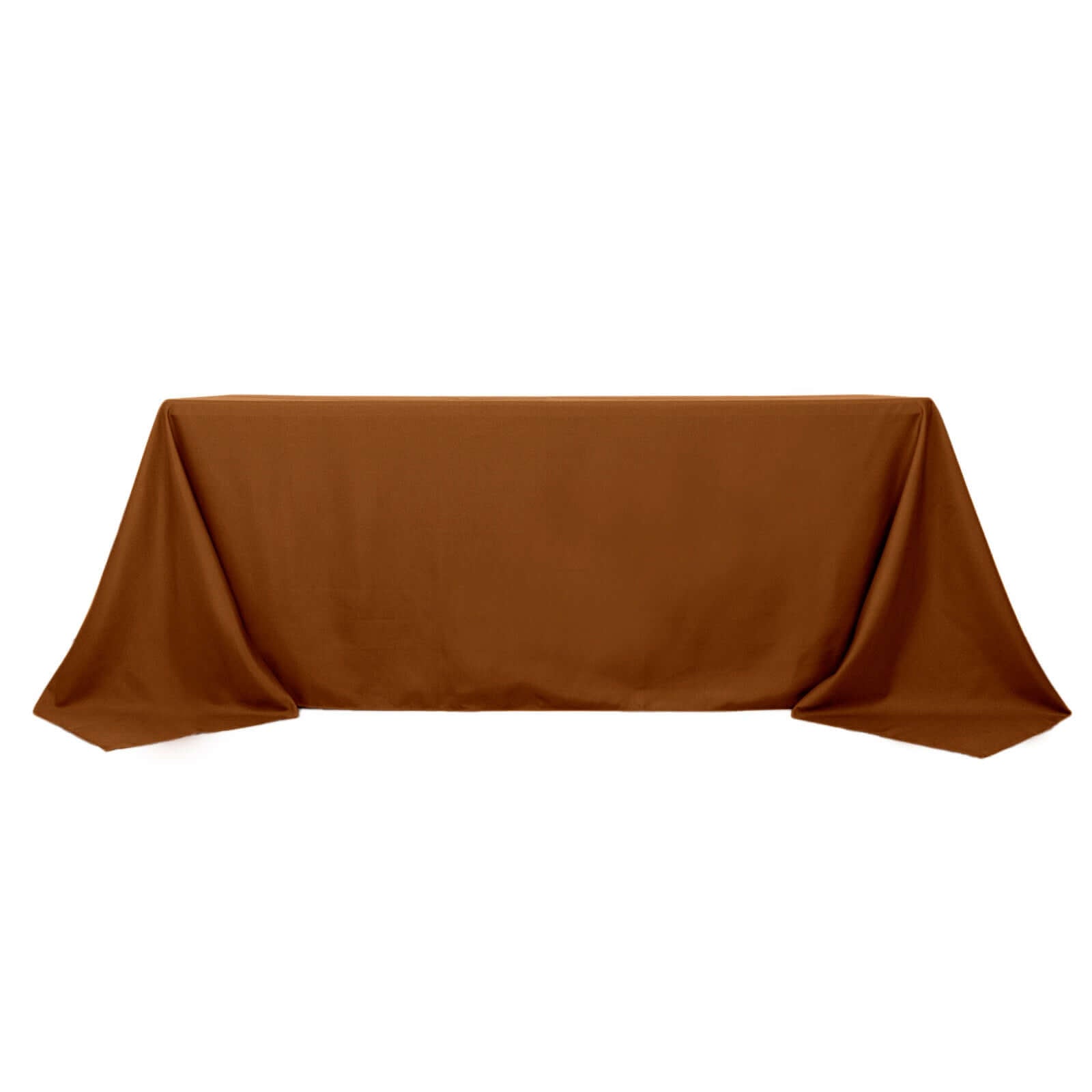 Polyester 90x132 Rectangle Tablecloth Cinnamon Brown - Seamless Wrinkle-Resistant Table Cover