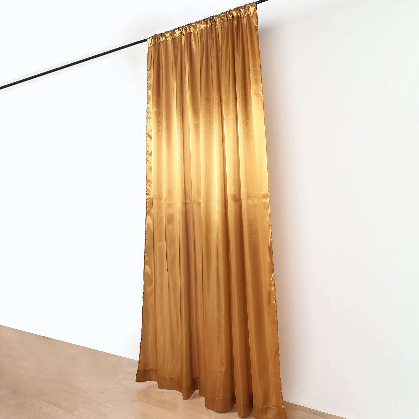 8ftx10ft Gold Satin Event Curtain Drapes, Backdrop Event Panel