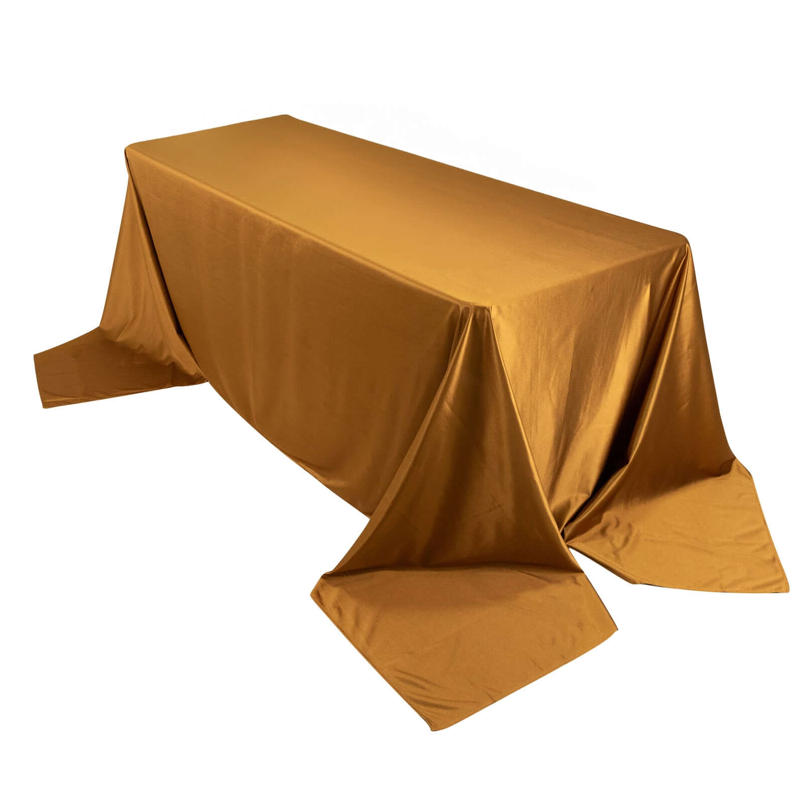 Premium Scuba Rectangular 90x156 Tablecloth Shimmering Gold - Wrinkle Free & Stain Resistant Seamless Table Cover for Weddings and Parties