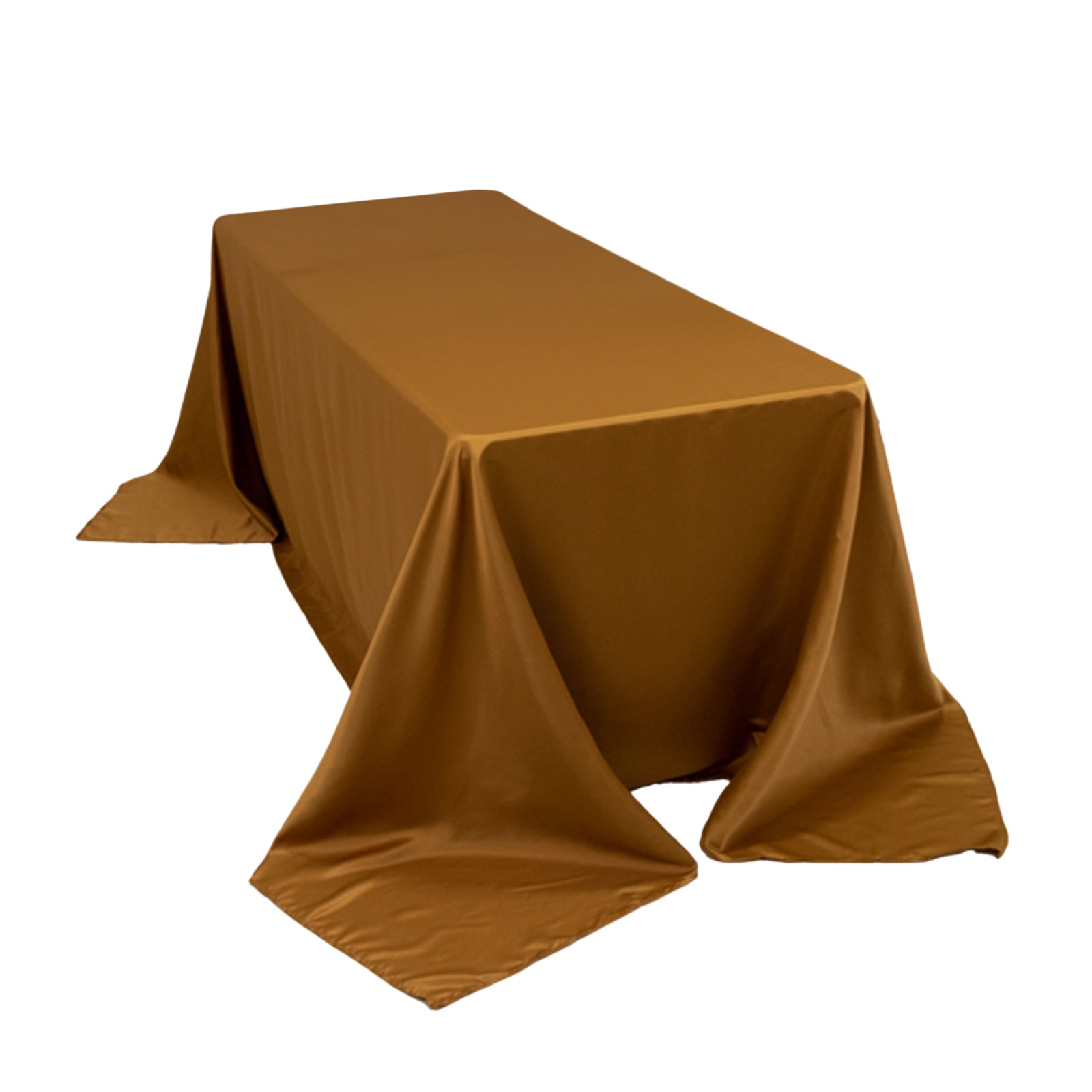 Lamour Satin 90x132 Rectangle Tablecloth Gold - Soft & Silk-Like Seamless Table Cover for Weddings & Parties