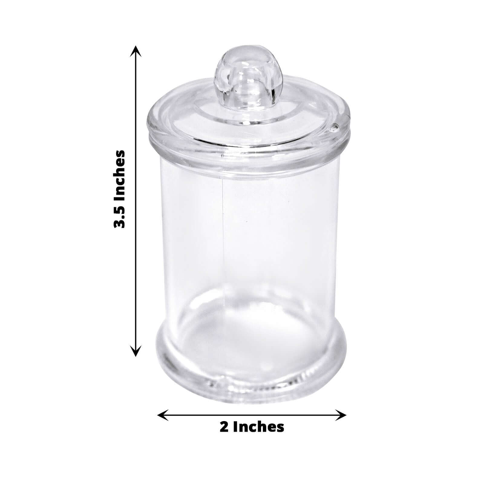 12-Pack Candy Jars Disposable Design with Clear Lids - Plastic Goodie Containers for Parties 3.5