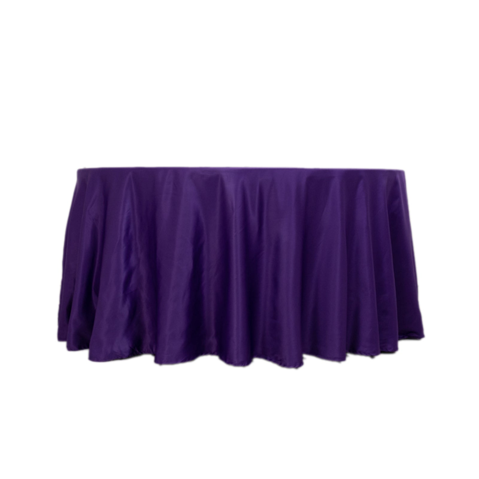 Lamour Satin 120 Round Tablecloth Purple - Seamless Table Cover with Soft Tempered Sheen