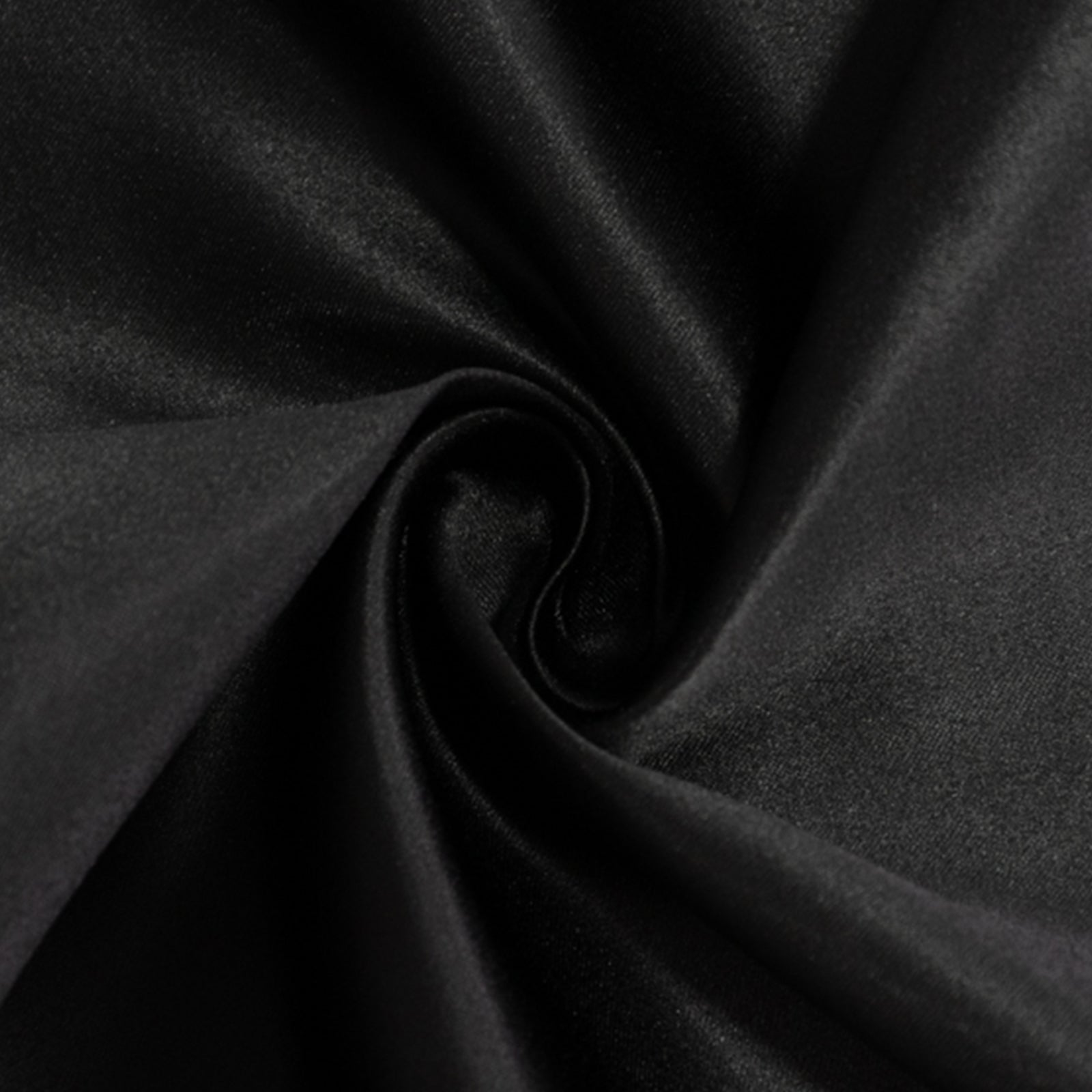 Lamour Satin 120 Round Tablecloth Black - Seamless Table Cover with Soft Tempered Sheen for Upscale Gatherings