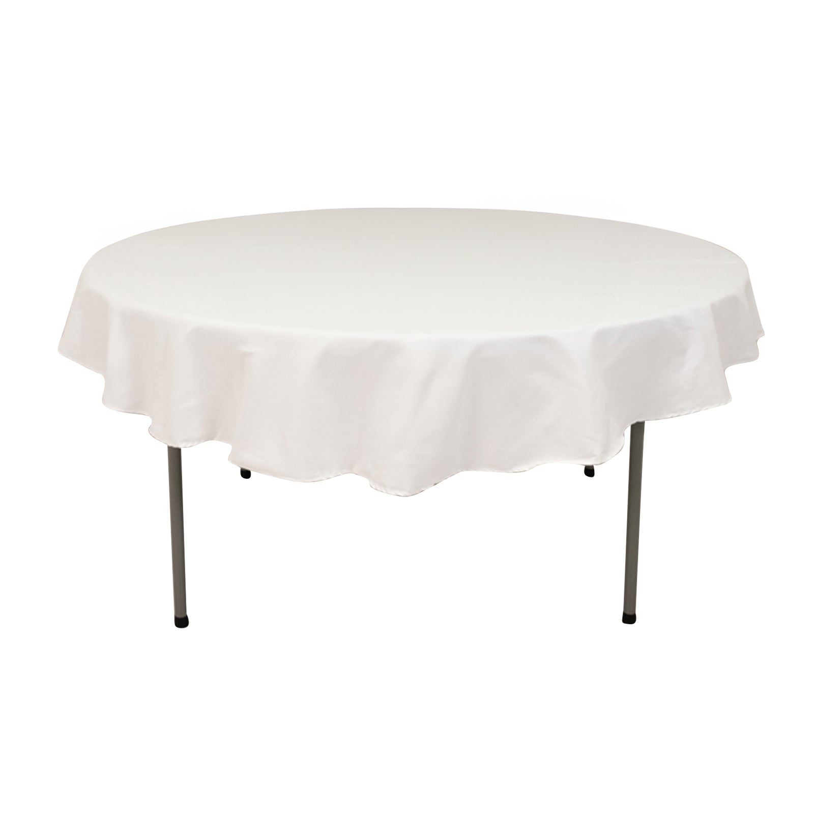 Cotton Blend 70 Round Tablecloth White - Wrinkle-Resistant Design for Everyday Use