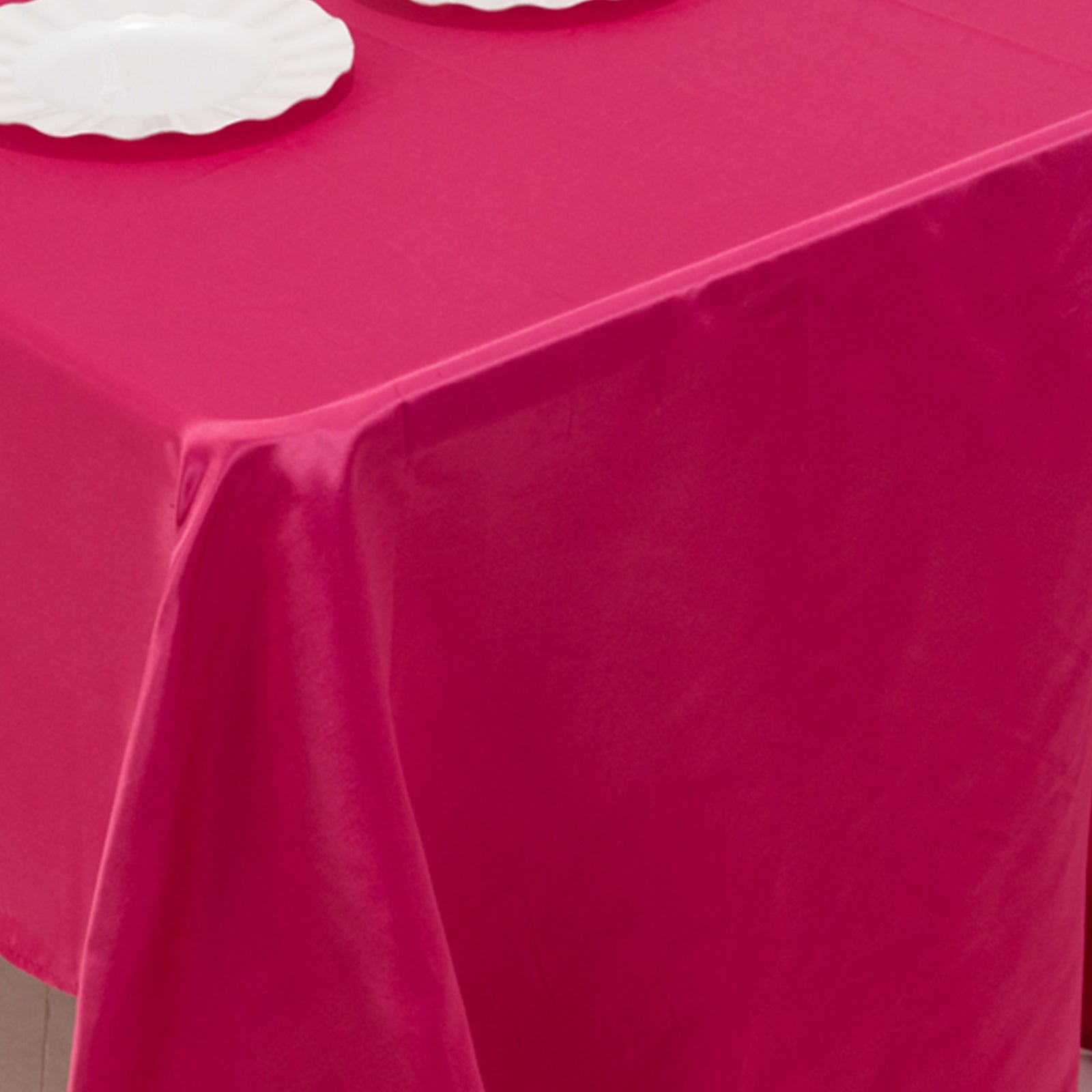 Lamour Satin 60x126 Rectangle Tablecloth Fuchsia - Soft & Silk-Like Table Cover