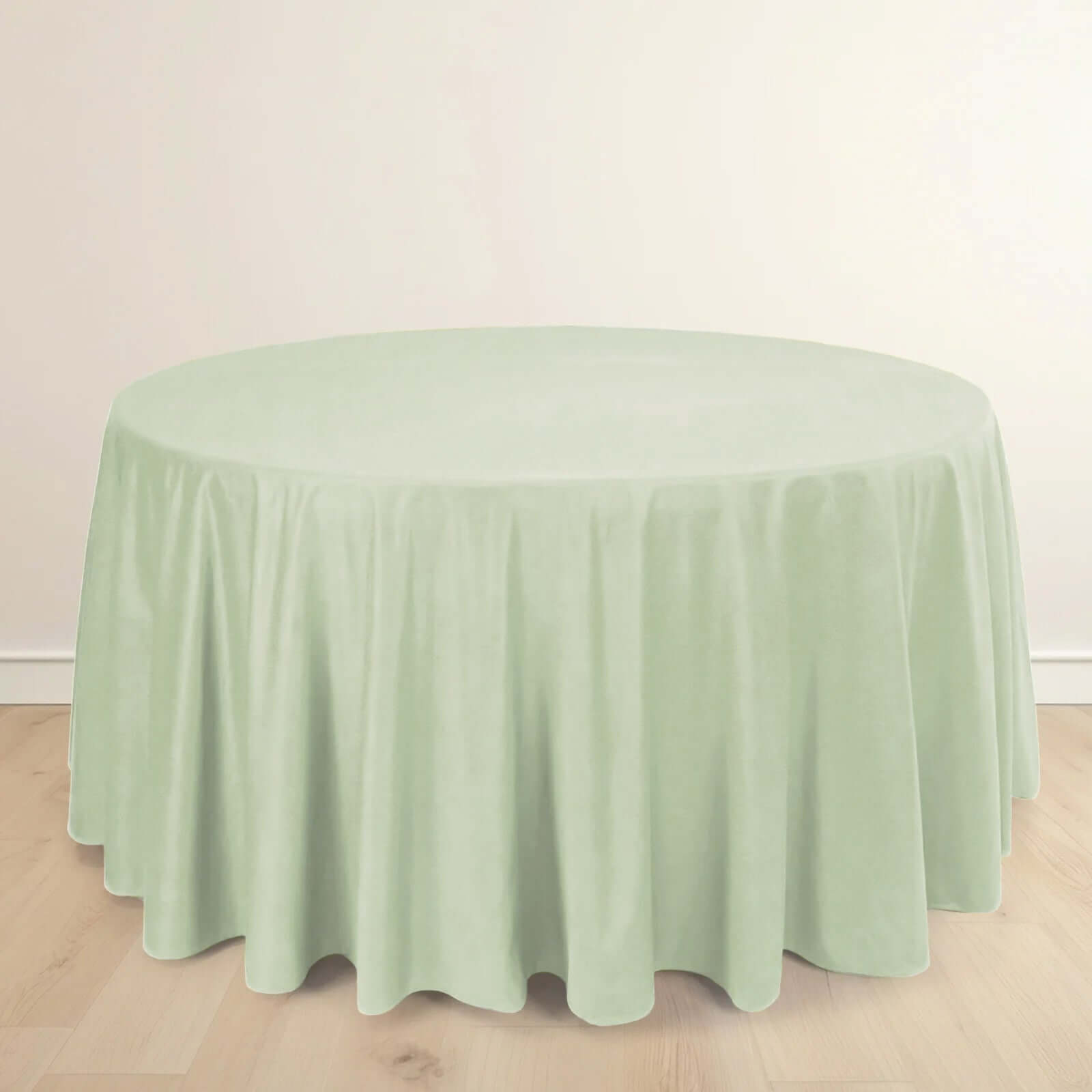 Premium Scuba Round 120 Tablecloth Sage Green - Wrinkle Free & Stain Resistant Seamless Table Cover