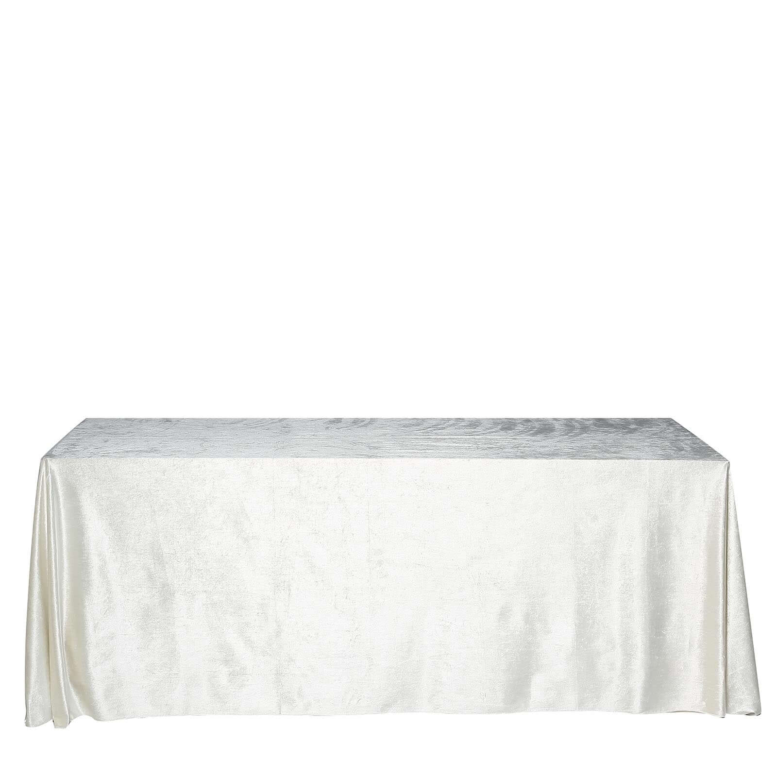 Premium Velvet 90x156 Rectangle Tablecloth Ivory - Reusable Soft & Seamless Table Cover