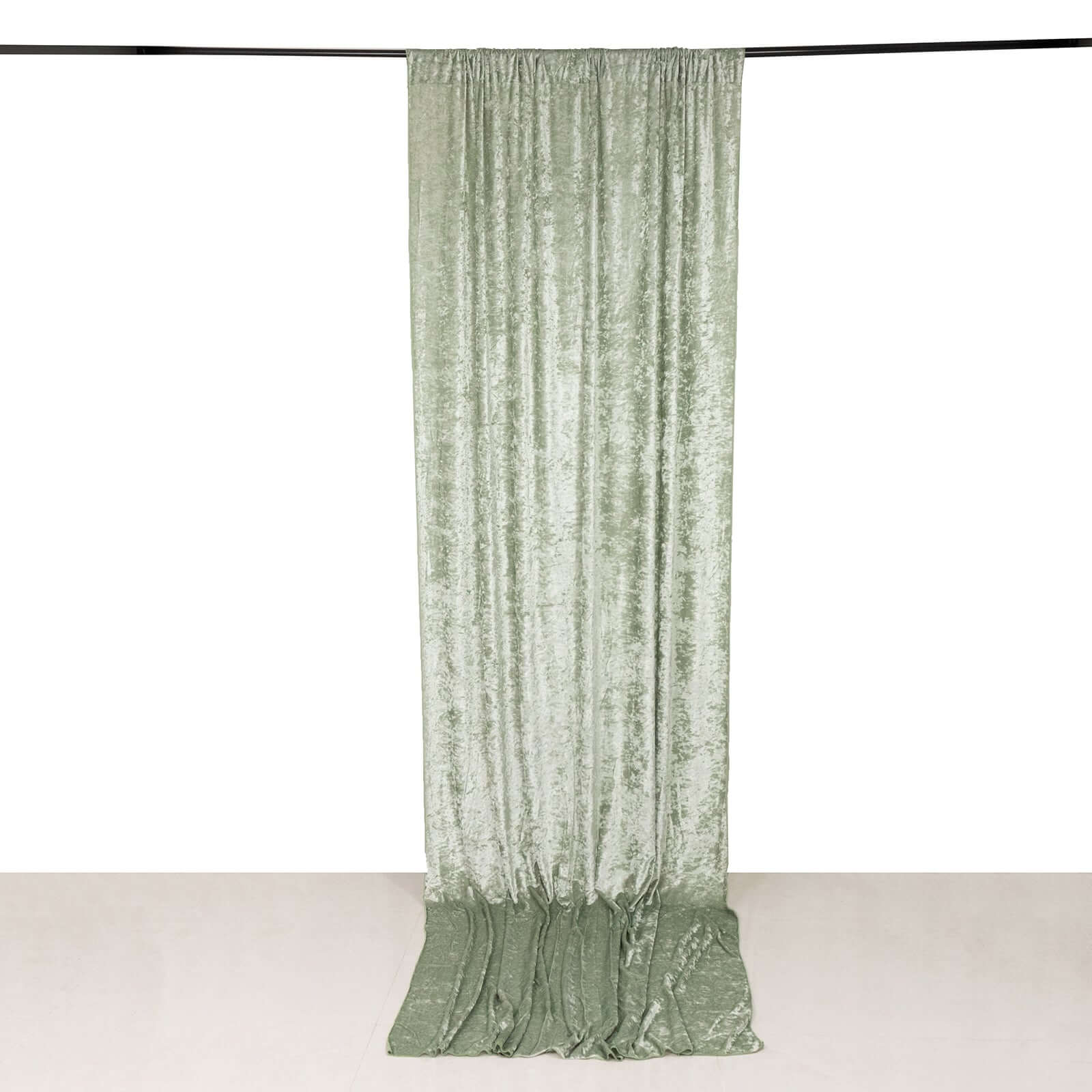 5ftx12ft Sage Green Premium Smooth Velvet Event Curtain Drapes, Privacy Backdrop Event Panel with Rod Pocket