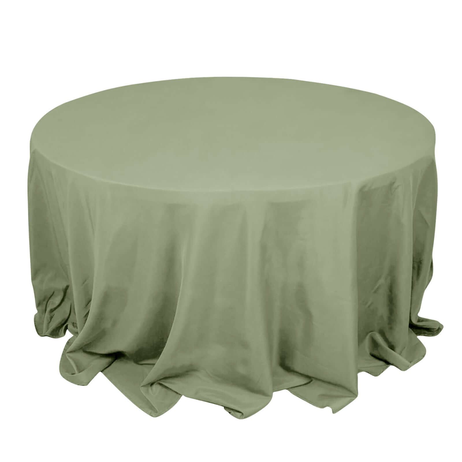 Premium Polyester 132 Round Tablecloth Dusty Sage Green - Seamless 220GSM Wrinkle-Resistant Table Cover