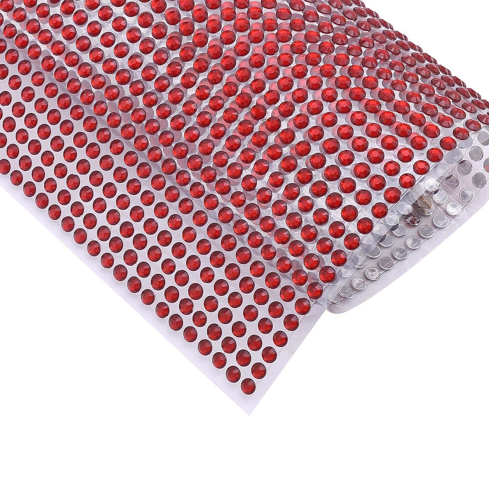 21”x11 Red Self Adhesive Rhinestone Diamond Sticker Wrap Sheets, DIY Craft Gem Stickers