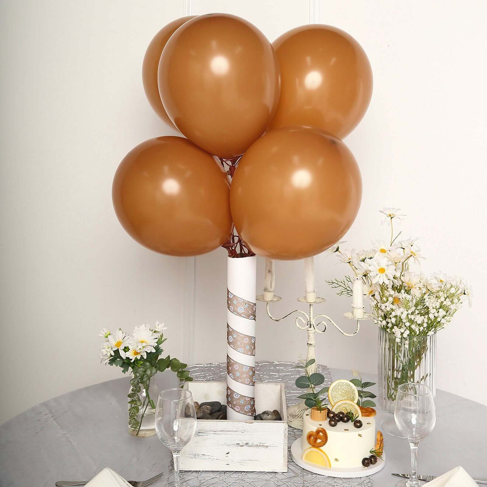 25 Pack 12 Matte Pastel Caramel Helium or Air Latex Party Balloons