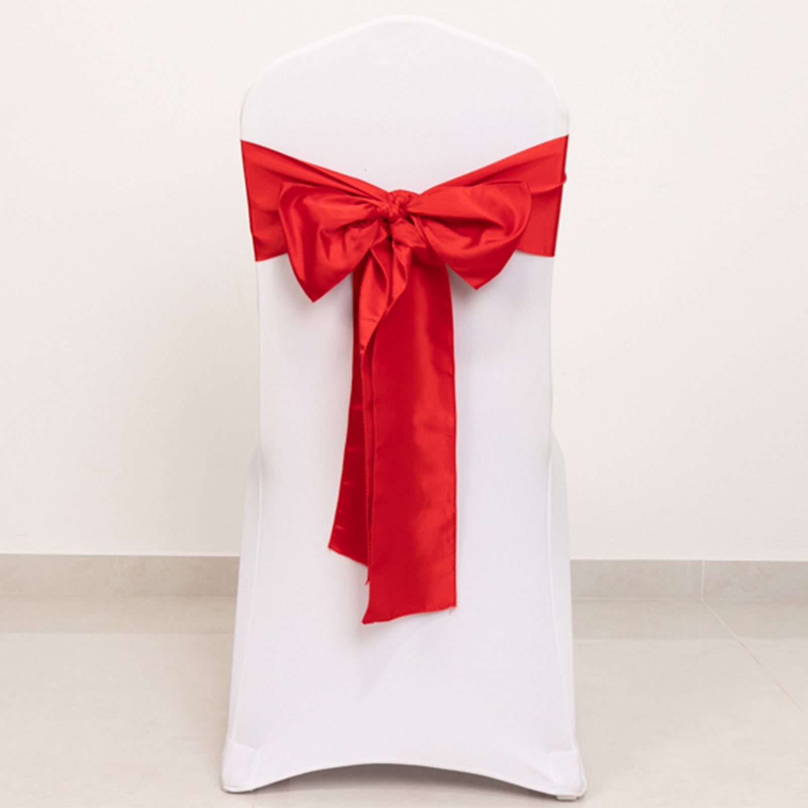 5 Pack Lamour Satin 6x106 Chair Sashes Red - Stylish Reusable Decorative Bows