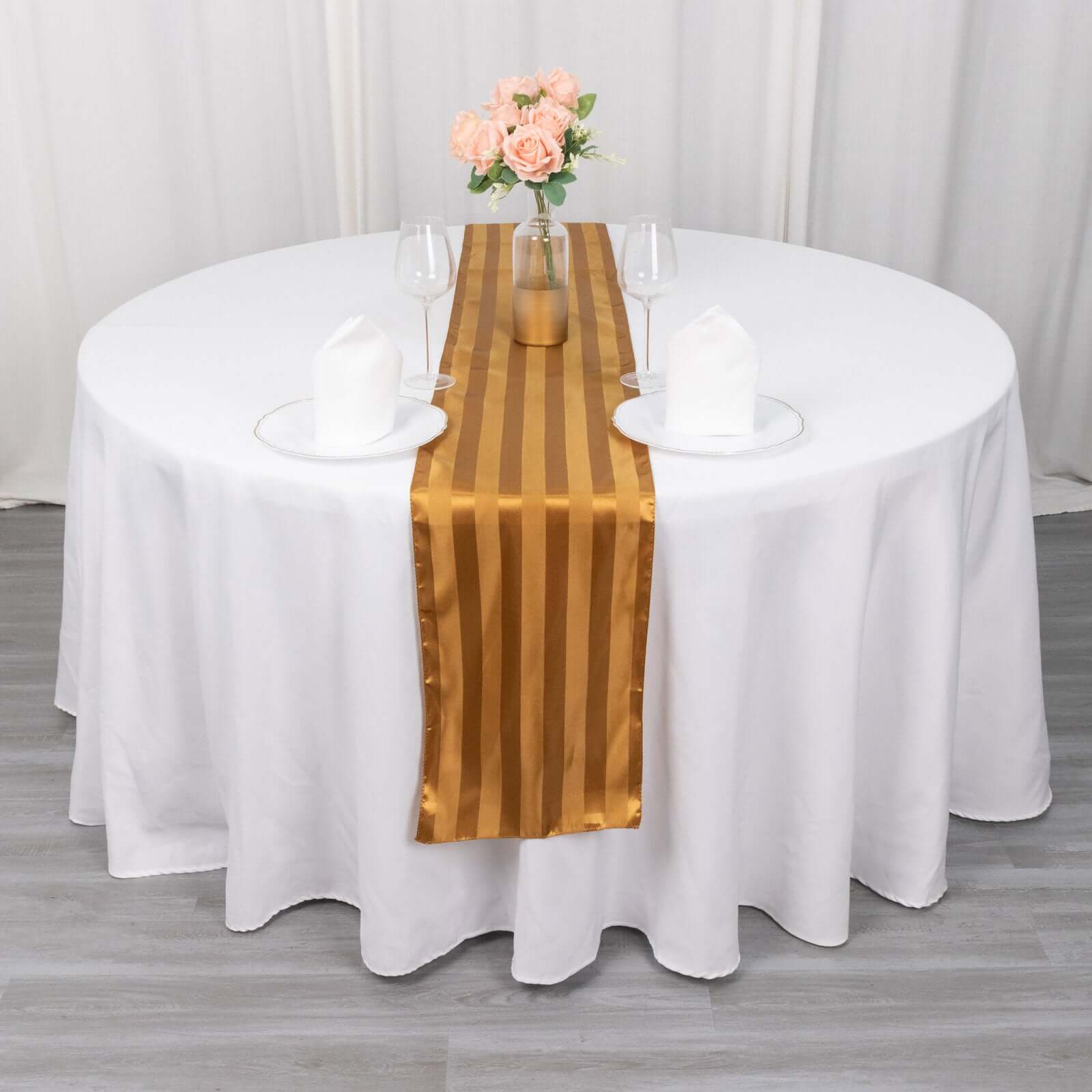 Satin 12x108 Table Runner Gold - Stripe Table Decor