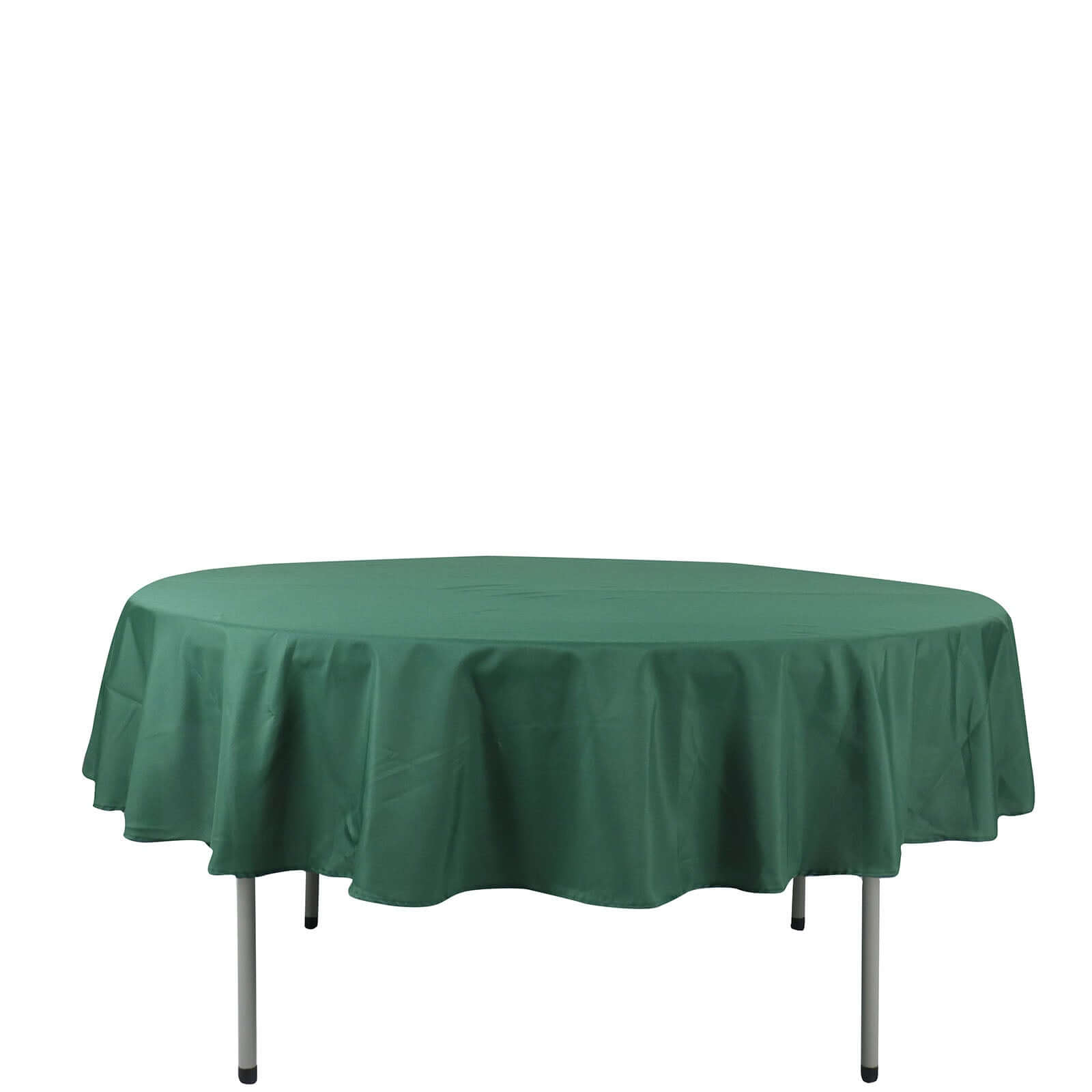 Polyester 90 Round Tablecloth Hunter Emerald Green - Stain & Wrinkle-Resistant Table Cover