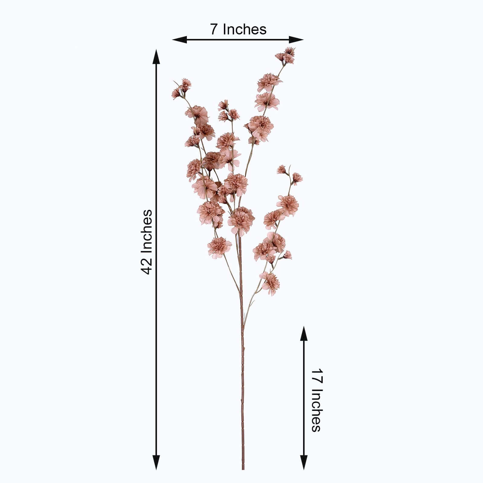 2 Branches 42 Tall Dusty Rose Artificial Silk Carnation Flower Stems