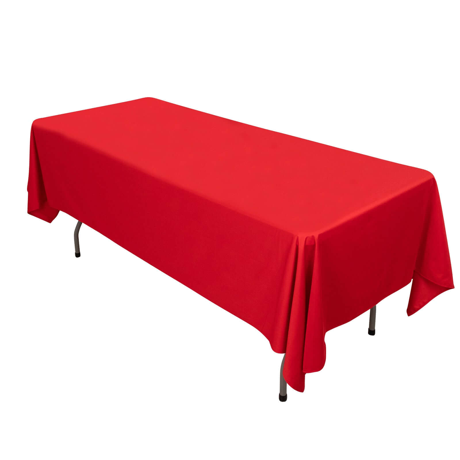 Premium Scuba Rectangular 60x102 Tablecloth Red - Wrinkle Free & Stain Resistant Table Cover