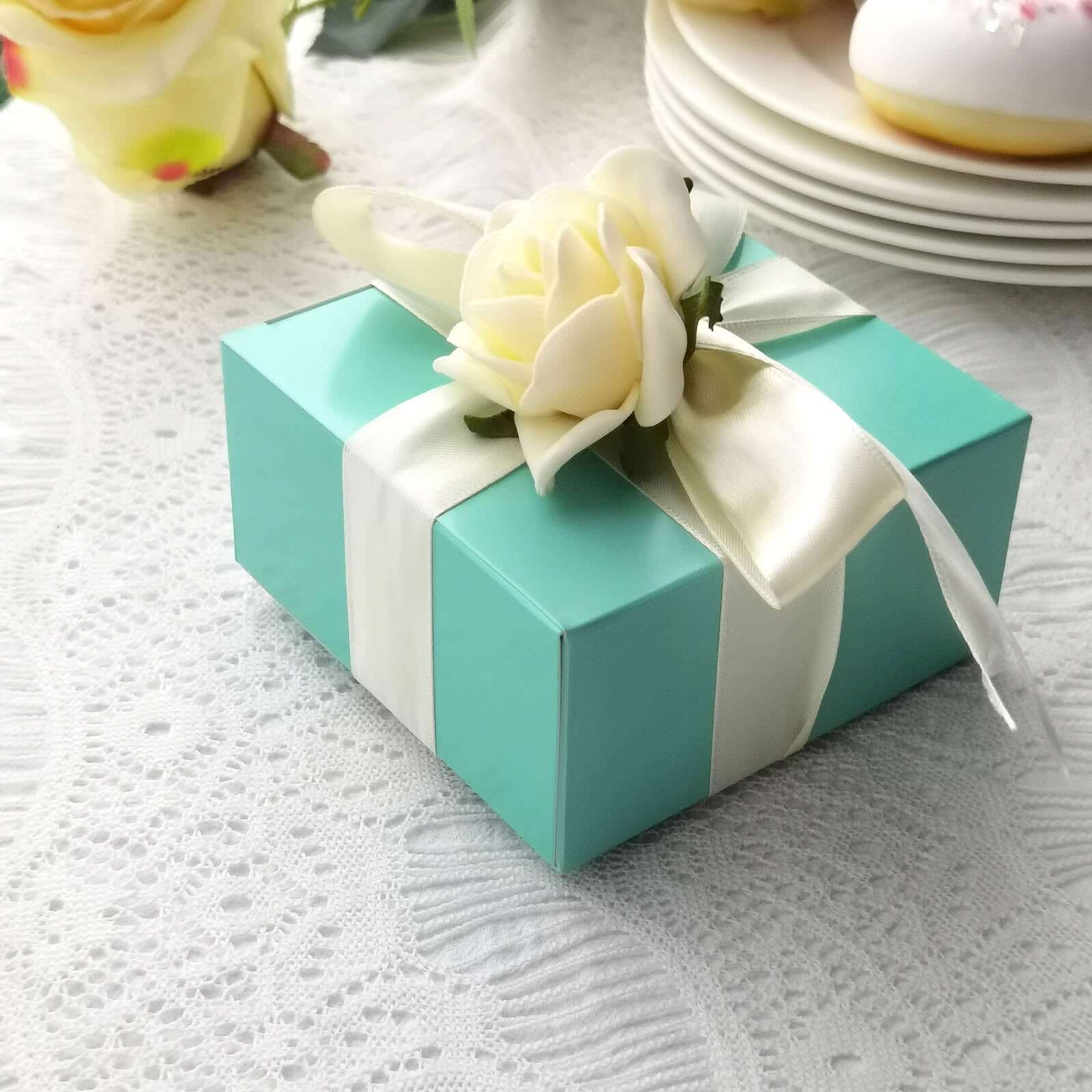 100 Pack 4x4x2 Turquoise Cake Cupcake Party Favor Gift Boxes, DIY