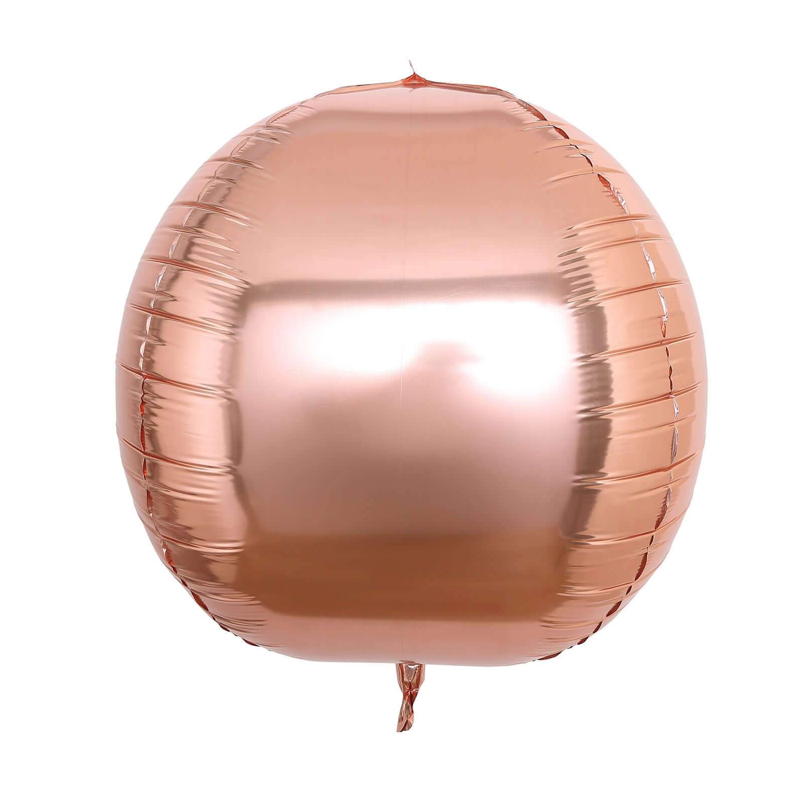 2 Pack 18 4D Rose Gold Sphere Mylar Foil Helium or Air Balloons