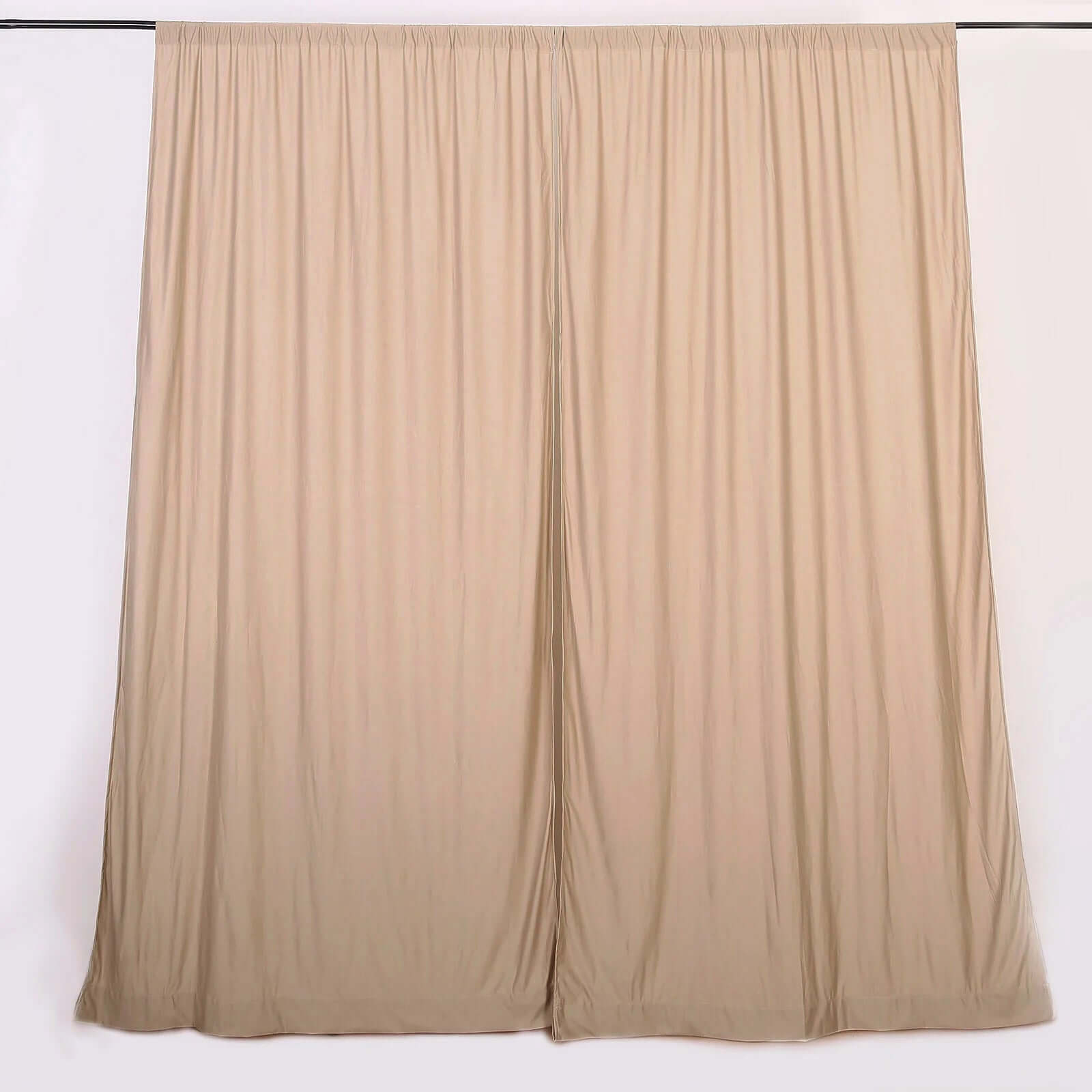 2 Pack Nude Scuba Polyester Event Curtain Drapes, Durable Flame Resistant Backdrop Event Panels Wrinkle Free with Rod Pockets - 10ftx10ft