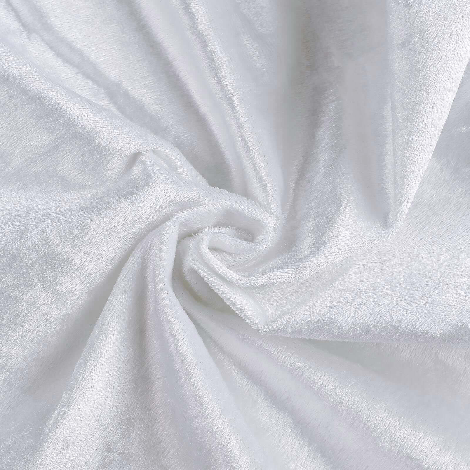 Premium Velvet 120 Round Tablecloth White - Reusable Soft & Seamless Table Cover