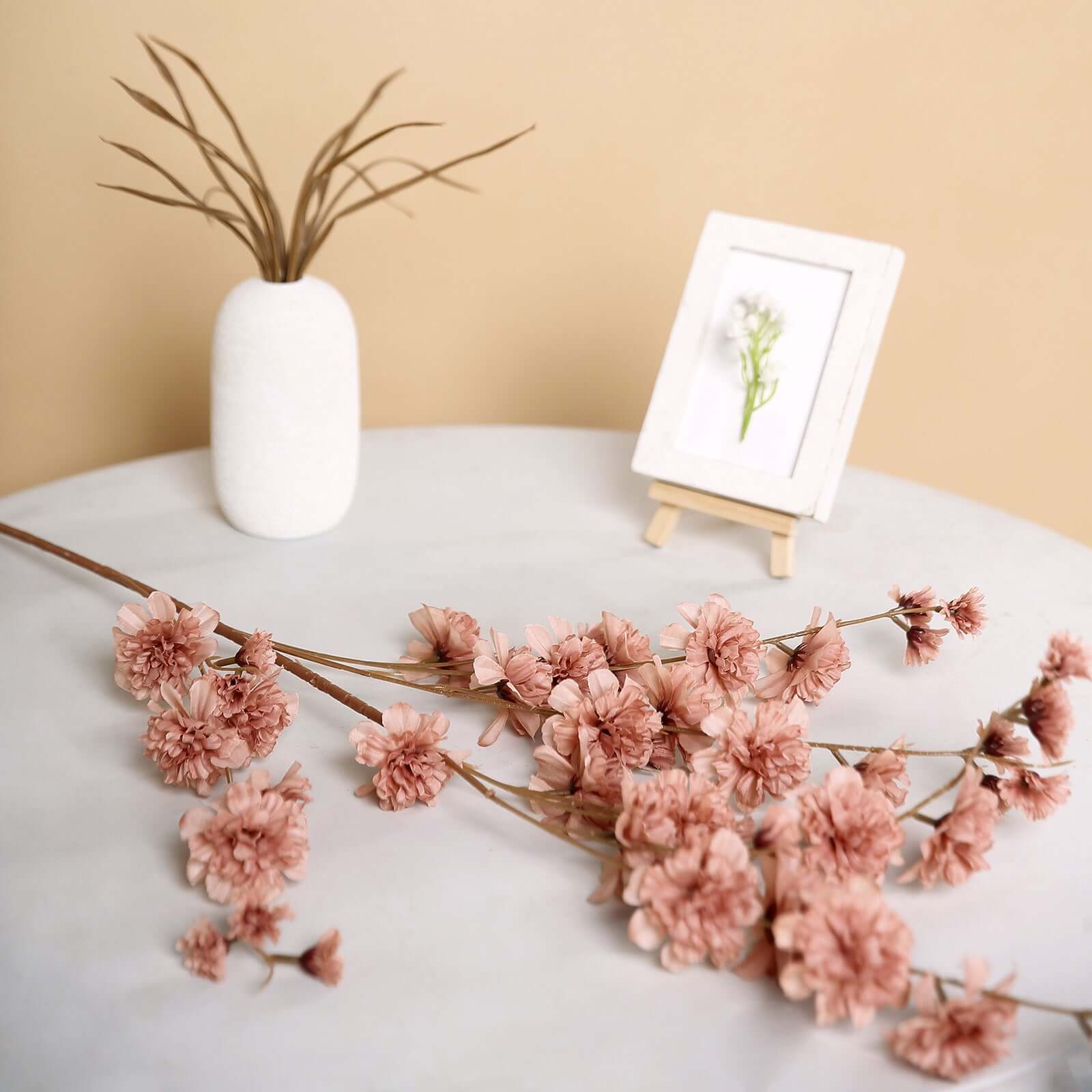 2 Branches 42 Tall Dusty Rose Artificial Silk Carnation Flower Stems