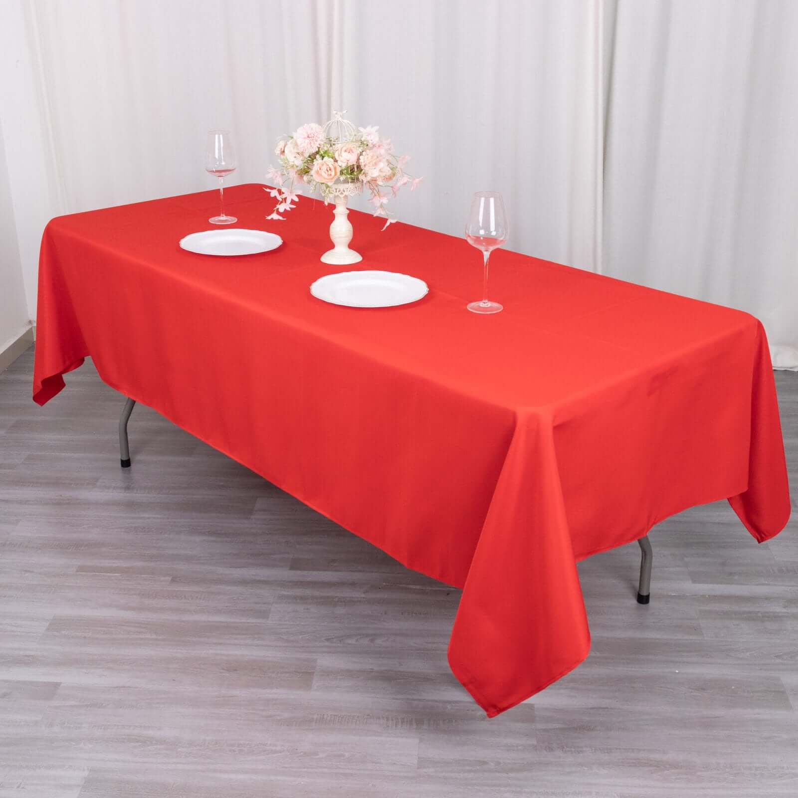 Premium Polyester 60x102 Rectangle Tablecloth Red - Durable 220GSM Wrinkle-Resistant Table Cover