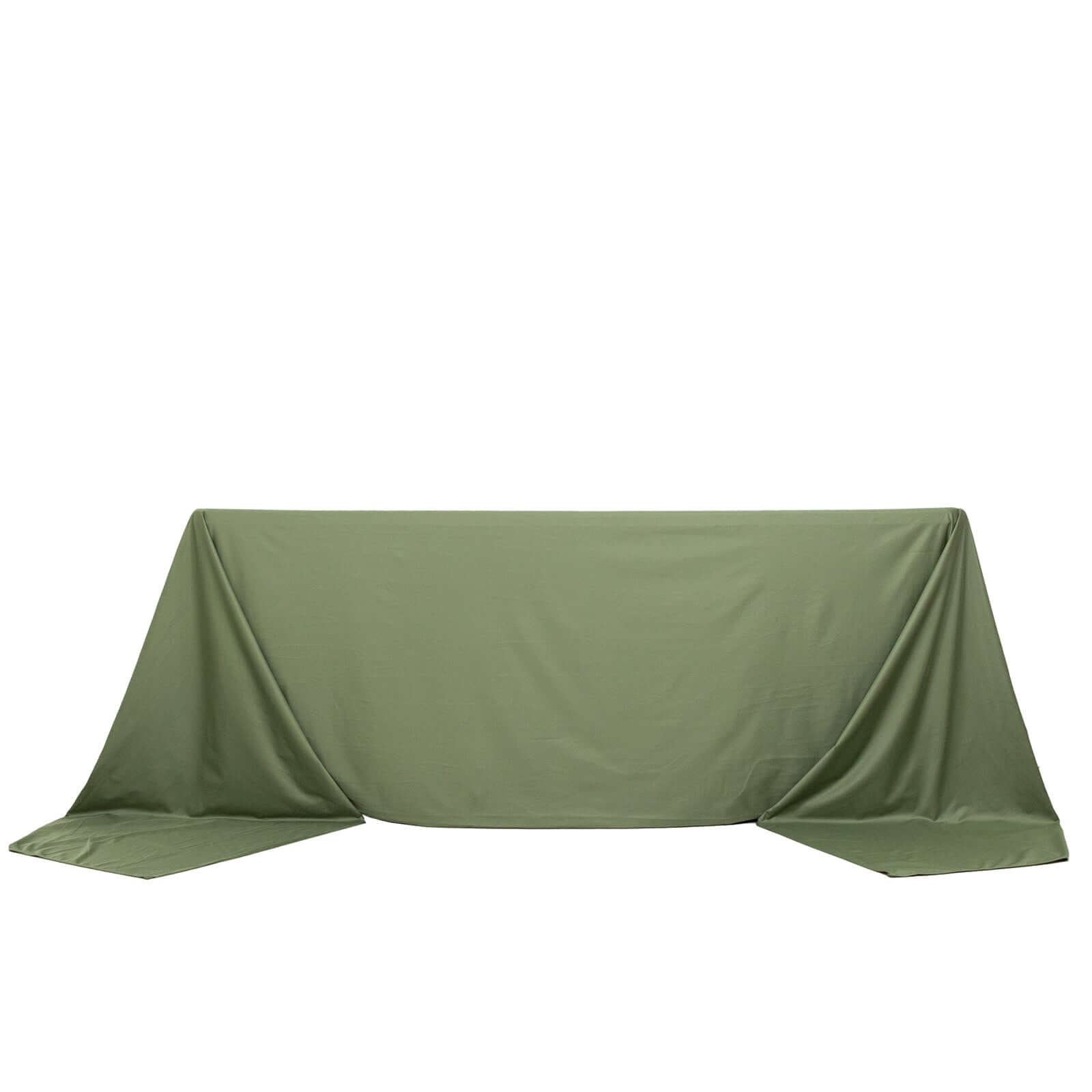 Premium Scuba Rectangular 90x156 Tablecloth Dusty Sage Green - Wrinkle Free, Stain Resistant & Seamless Table Cover