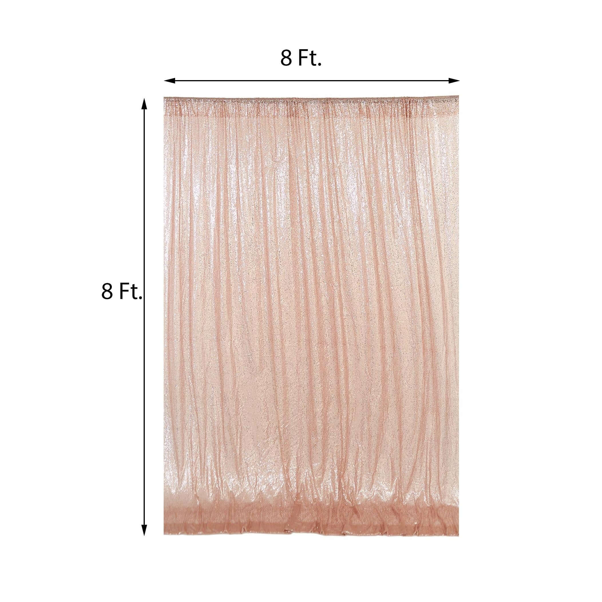 8ftx8ft Blush Sequin Event Curtain Drapes, Backdrop Event Panel