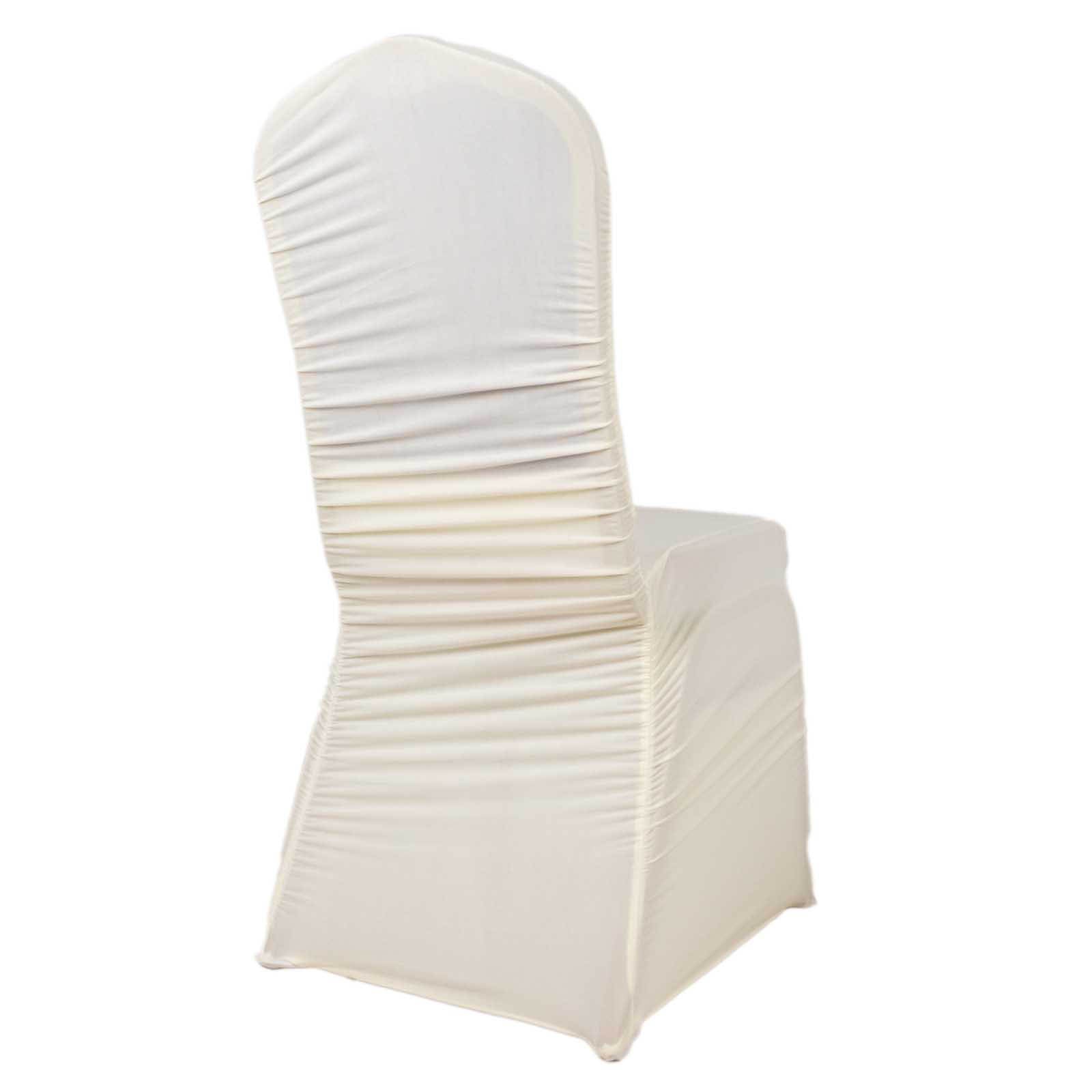 Stretch Spandex Chair Cover Rouge for Banquet Chairs Ivory - Fitted Slip-On Slipcover