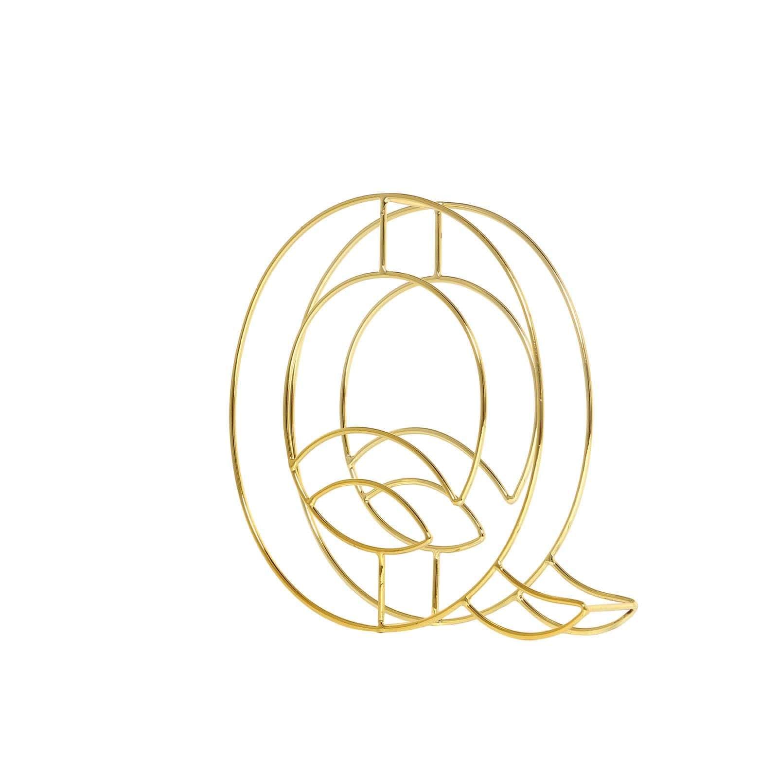 8 Tall Gold Freestanding 3D Decorative Wire Letter, Wedding Centerpiece - Q