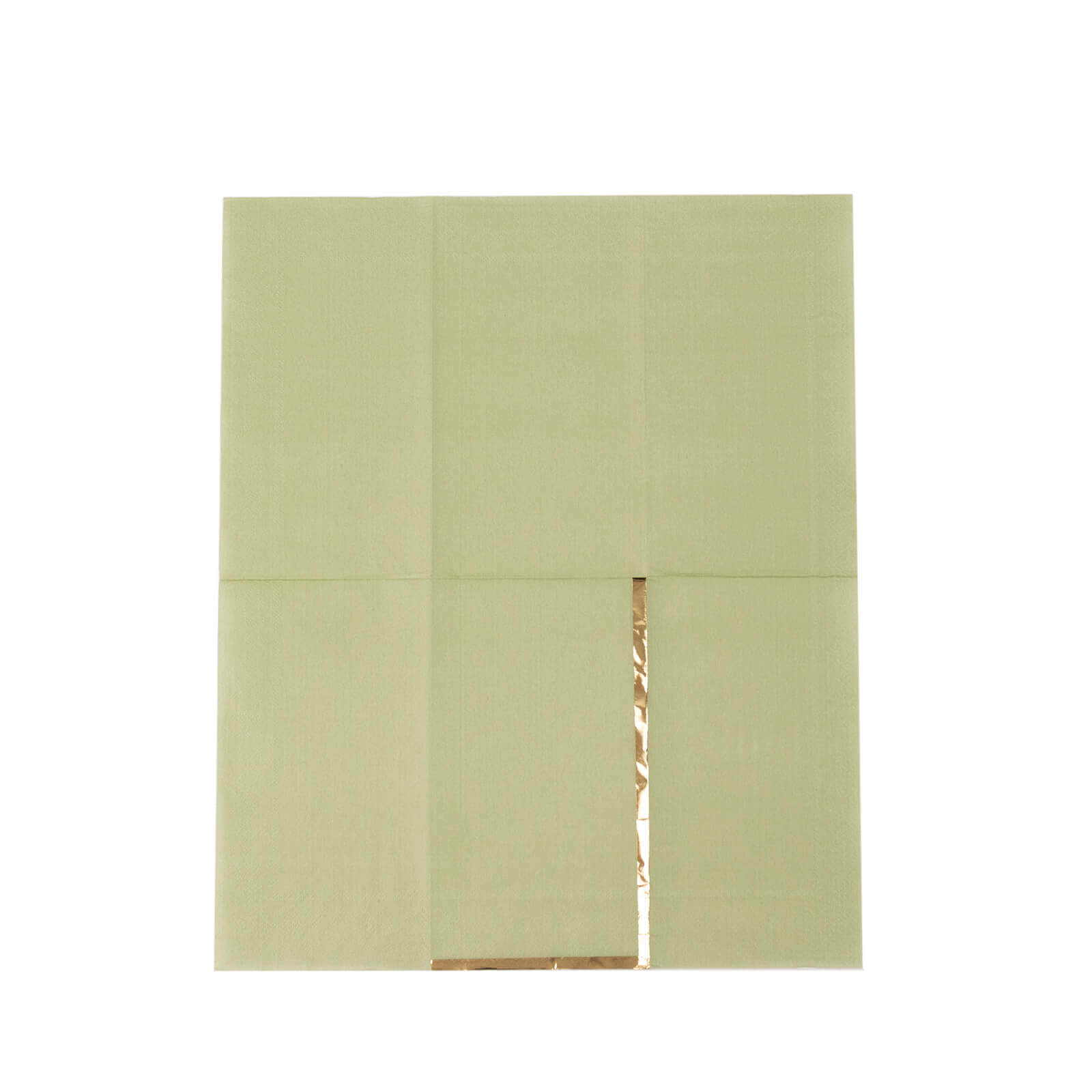 50-Pack Paper Dinner Napkins Sage Green with Gold Foil Edge 2 Ply - Stylish Disposable Napkins