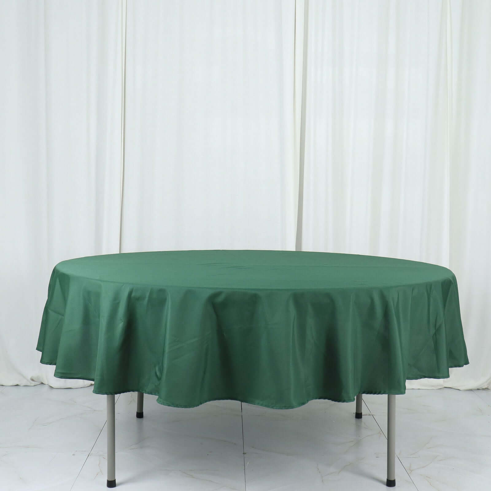 Polyester 90 Round Tablecloth Hunter Emerald Green - Stain & Wrinkle-Resistant Table Cover