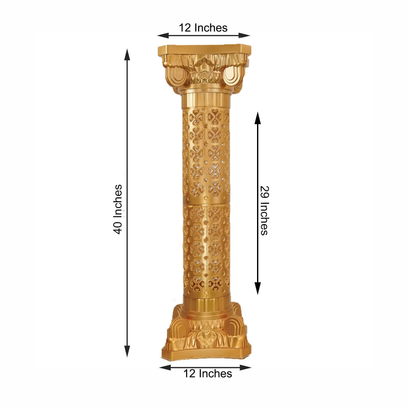 4 Pack Gold Crafted Venetian Inspired Pedestal Stand Plant Pillar - 40 Tall PVC