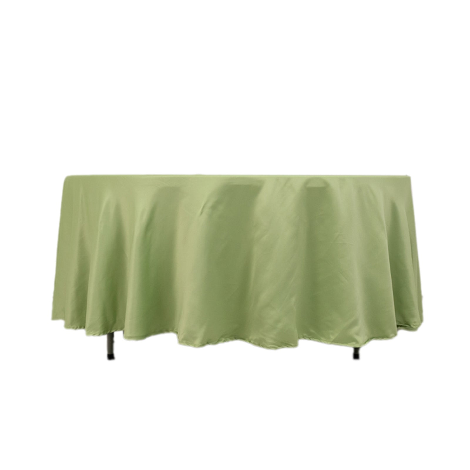 Lamour Satin 108 Round Tablecloth Sage Green - Durable & Silk-Like Table Cover