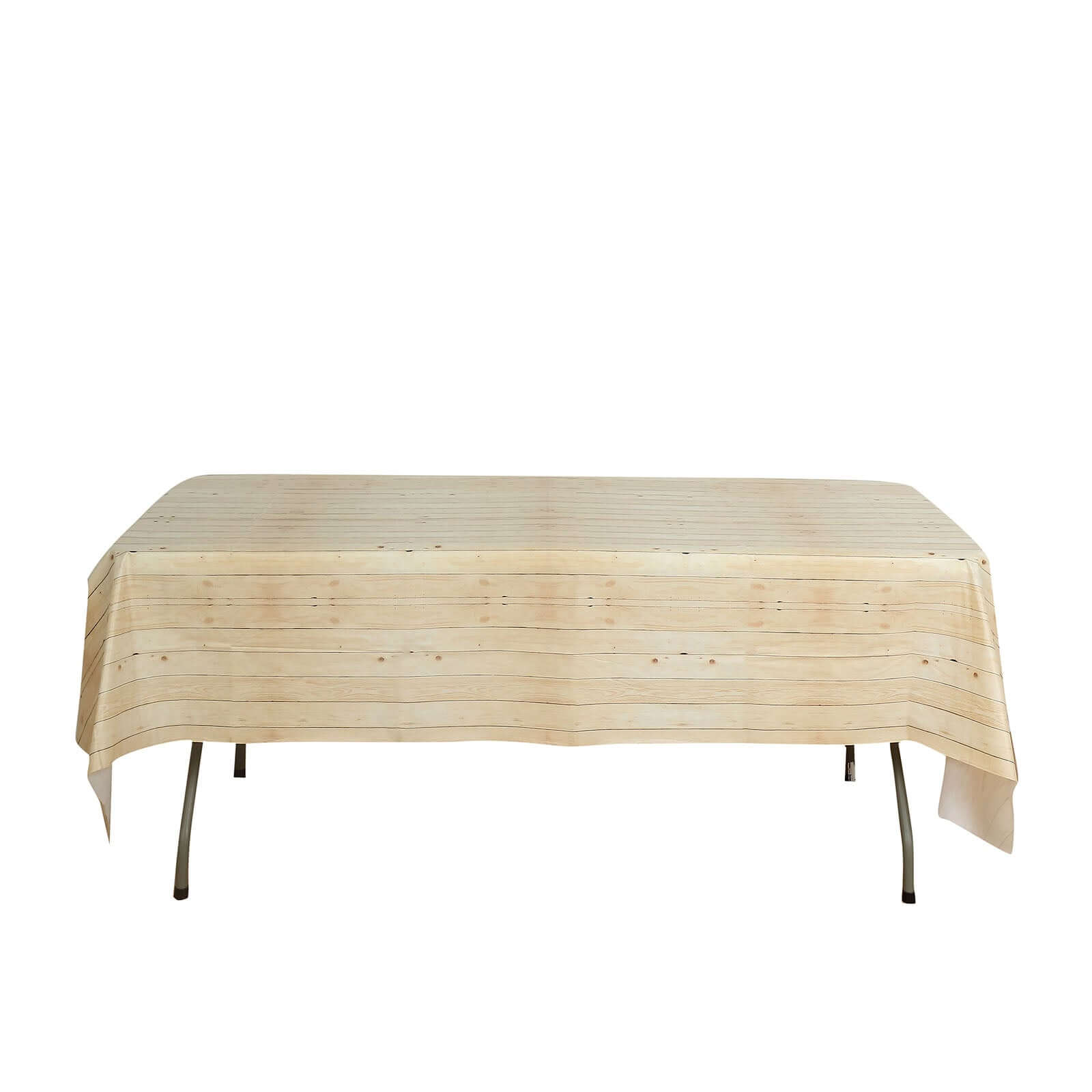 Plastic Table Cover Natural Rectangle with Rustic Wooden Print - Durable PVC Disposable Tablecloth 52x108