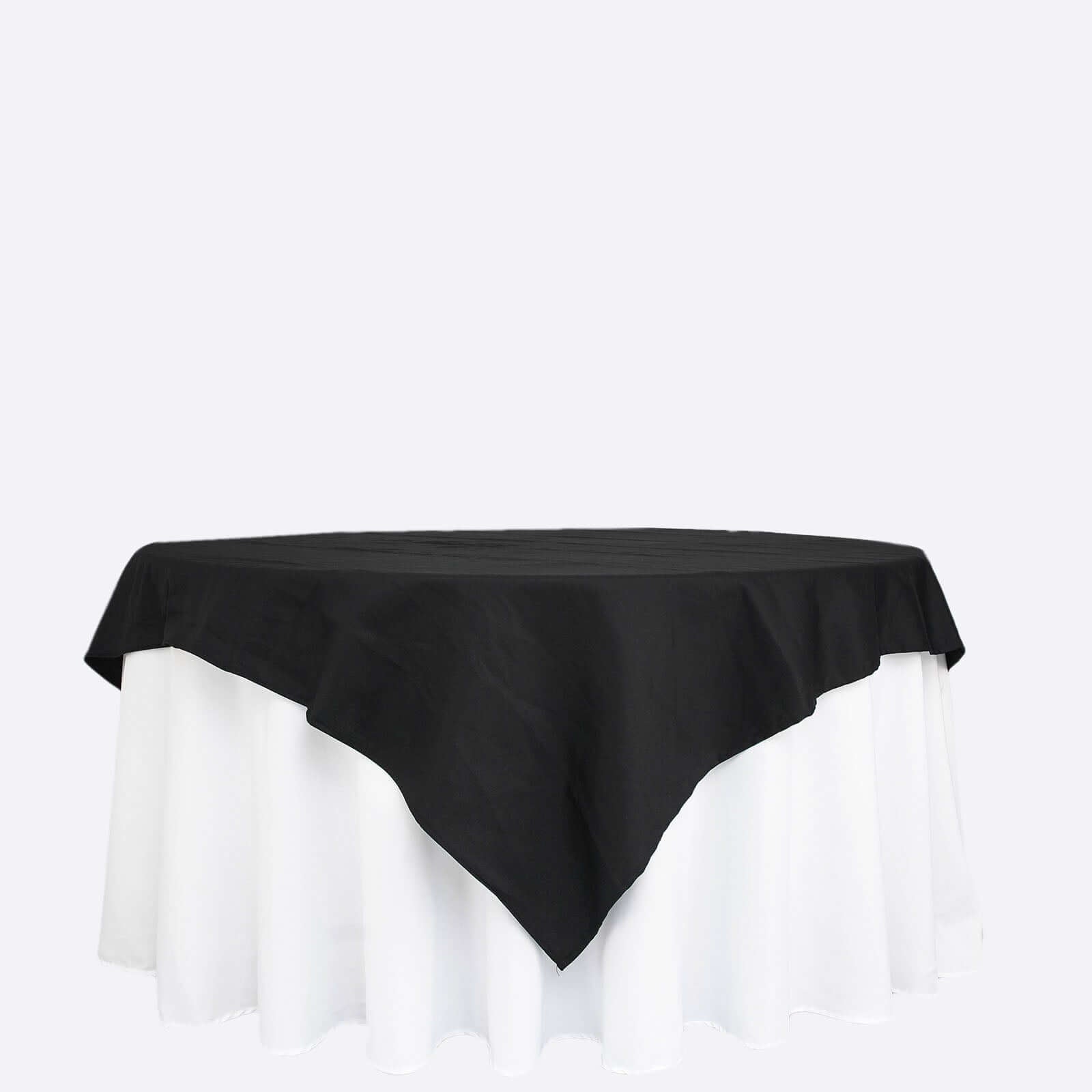 100% Cotton 70x70 Table Overlay Square Tablecloth Black Linen - Soft & Breathable Fabric Table Topper