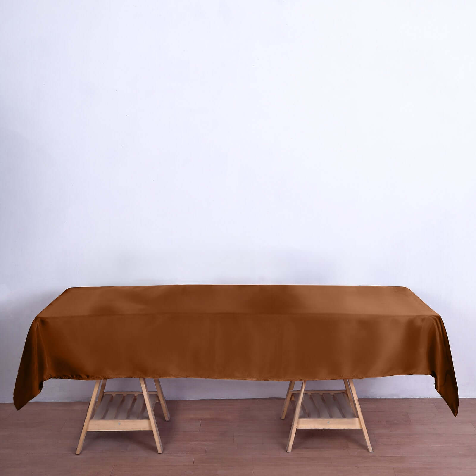 Satin Rectangular 60x102 Tablecloth Cinnamon Brown - Smooth and Lustrous Table Cover