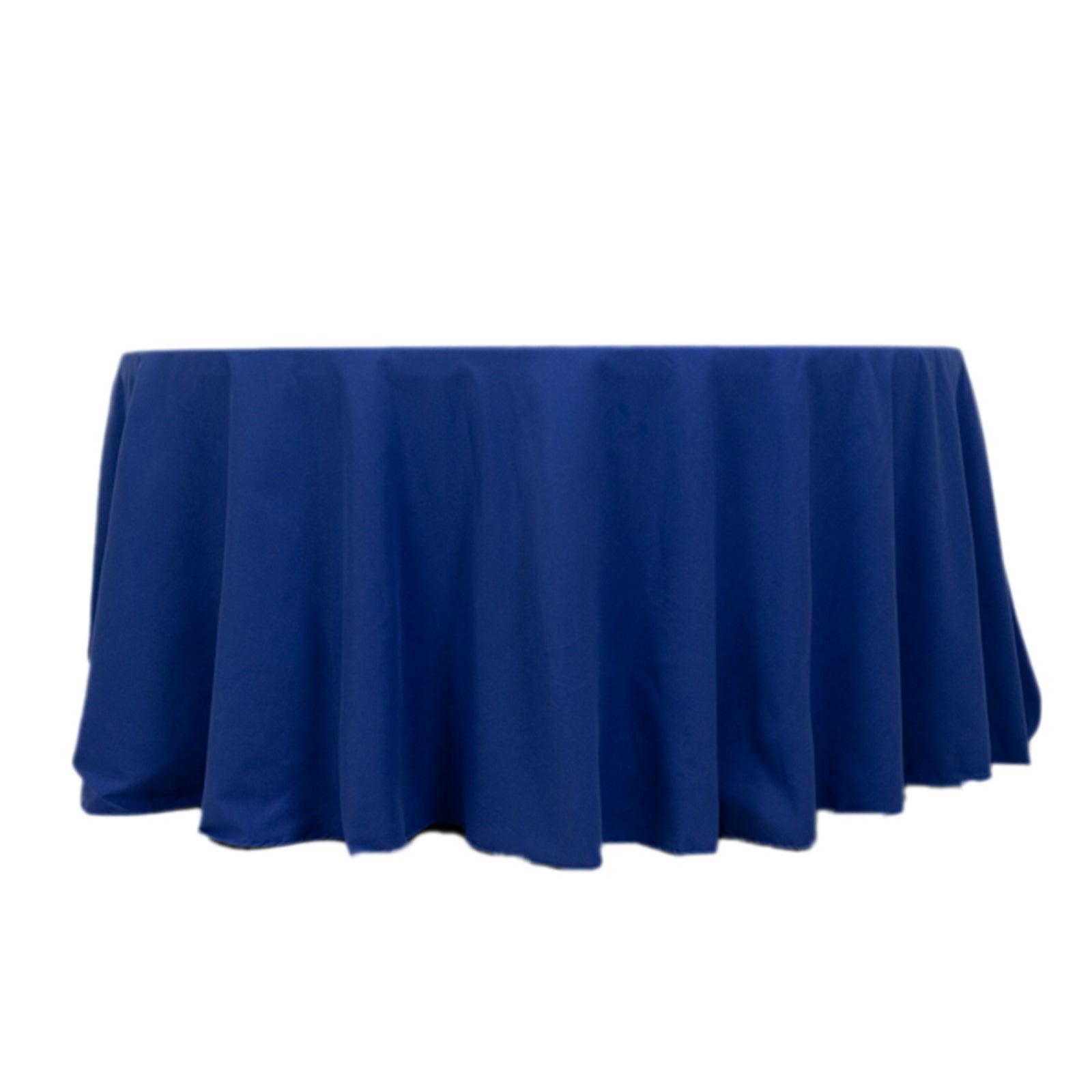 Cotton Blend 120 Round Tablecloth Royal Blue - Seamless Wrinkle-Resistant Table Cover