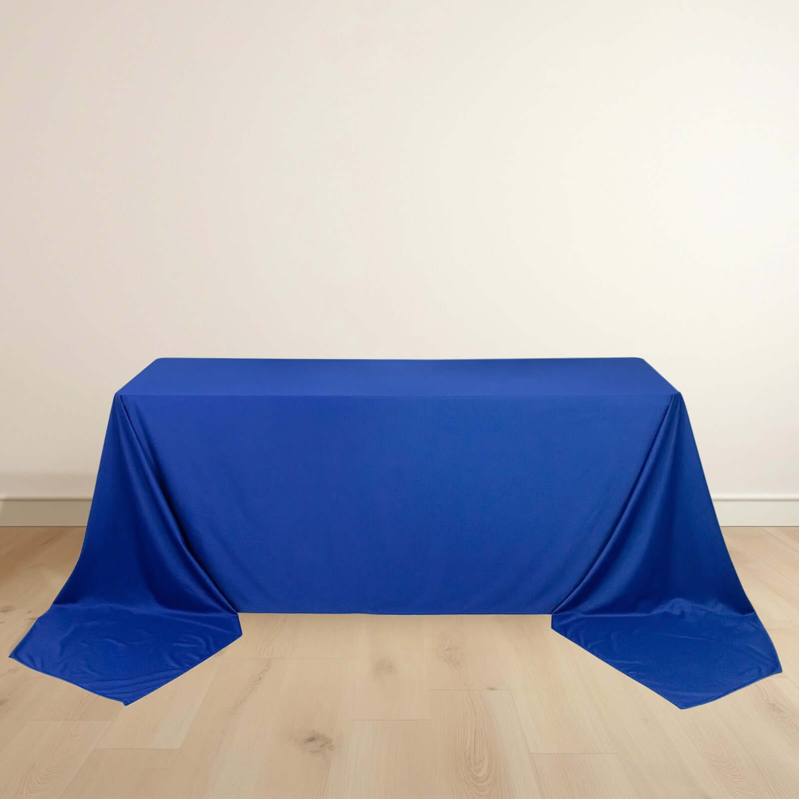 Premium Scuba Rectangular 90x156 Tablecloth Royal Blue - Wrinkle Free, Stain Resistant & Seamless Table Cover