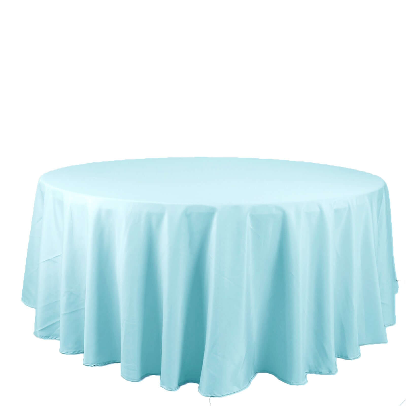 Polyester 108 Round Tablecloth Light Blue - Wrinkle-Resistant Table Cover