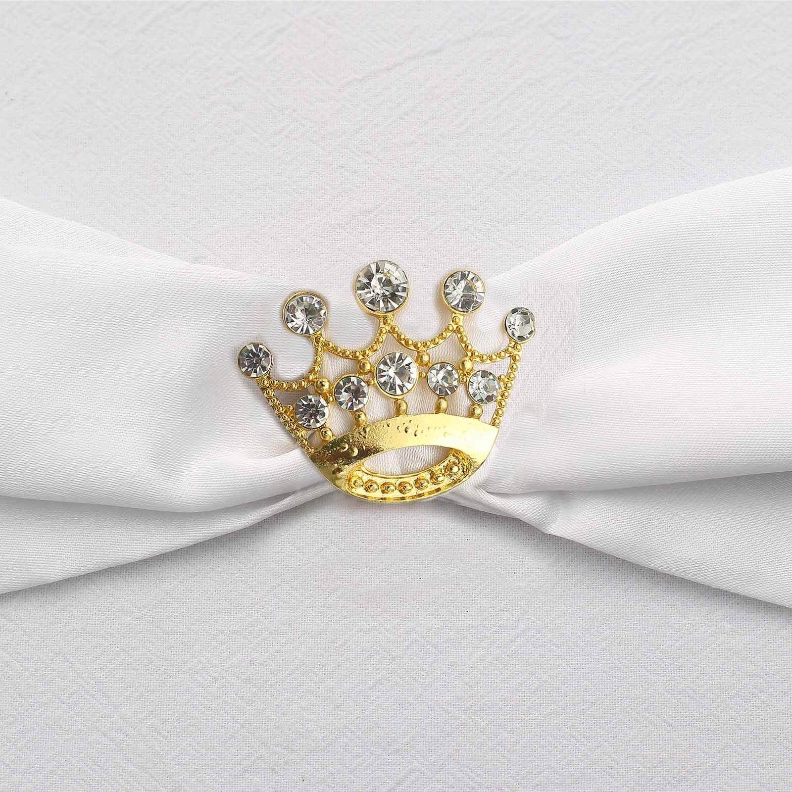 Rhinestone Metal Crown Sash Band Buckle Gold - Glittering Tiara Accent for Weddings & Special Occasions 2