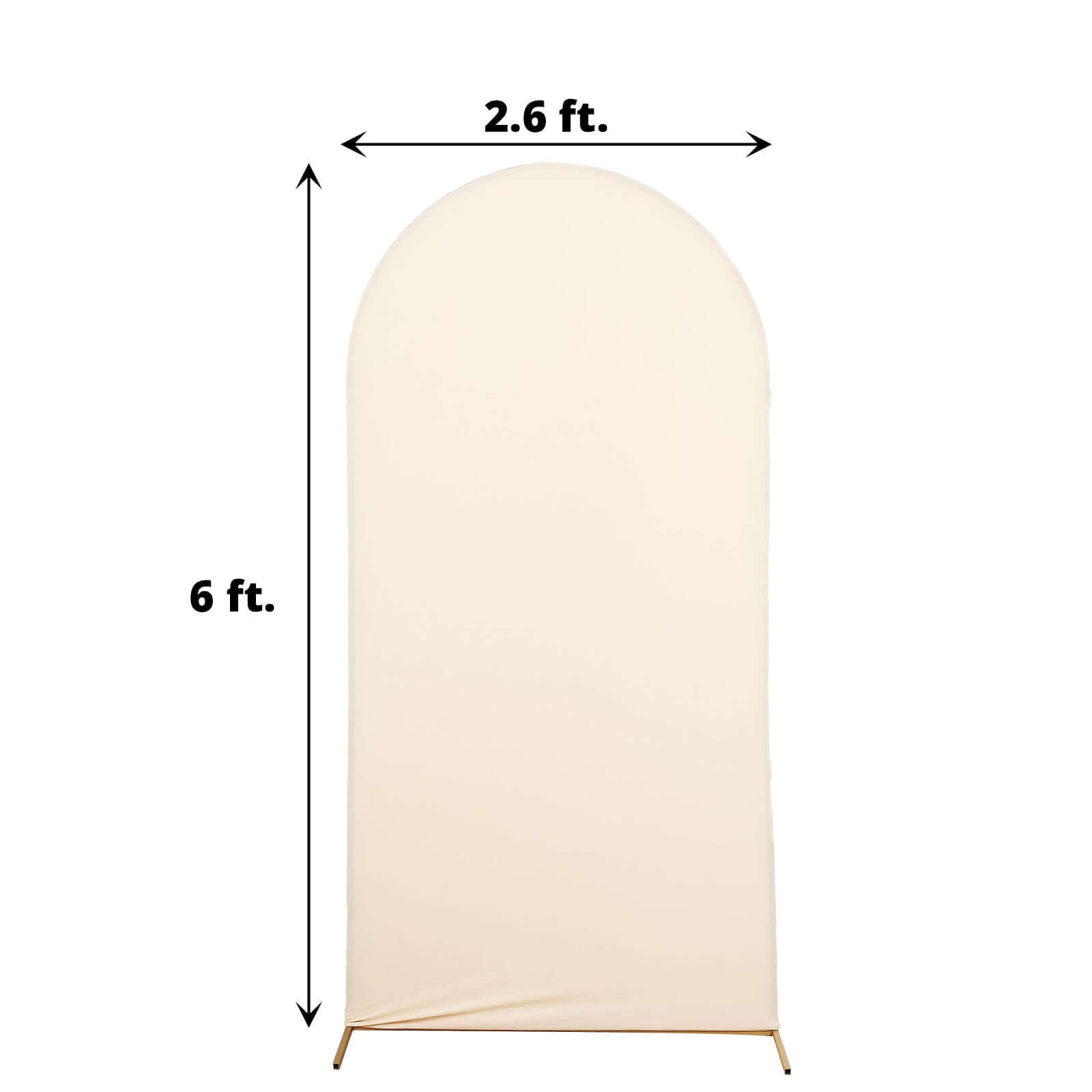 6ft Matte Beige Spandex Fitted Chiara Backdrop Stand Cover For Round Top Wedding Arch